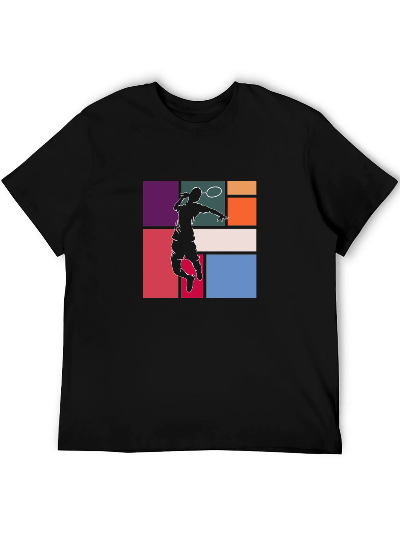 Badminton Player Graphic Tee - Black