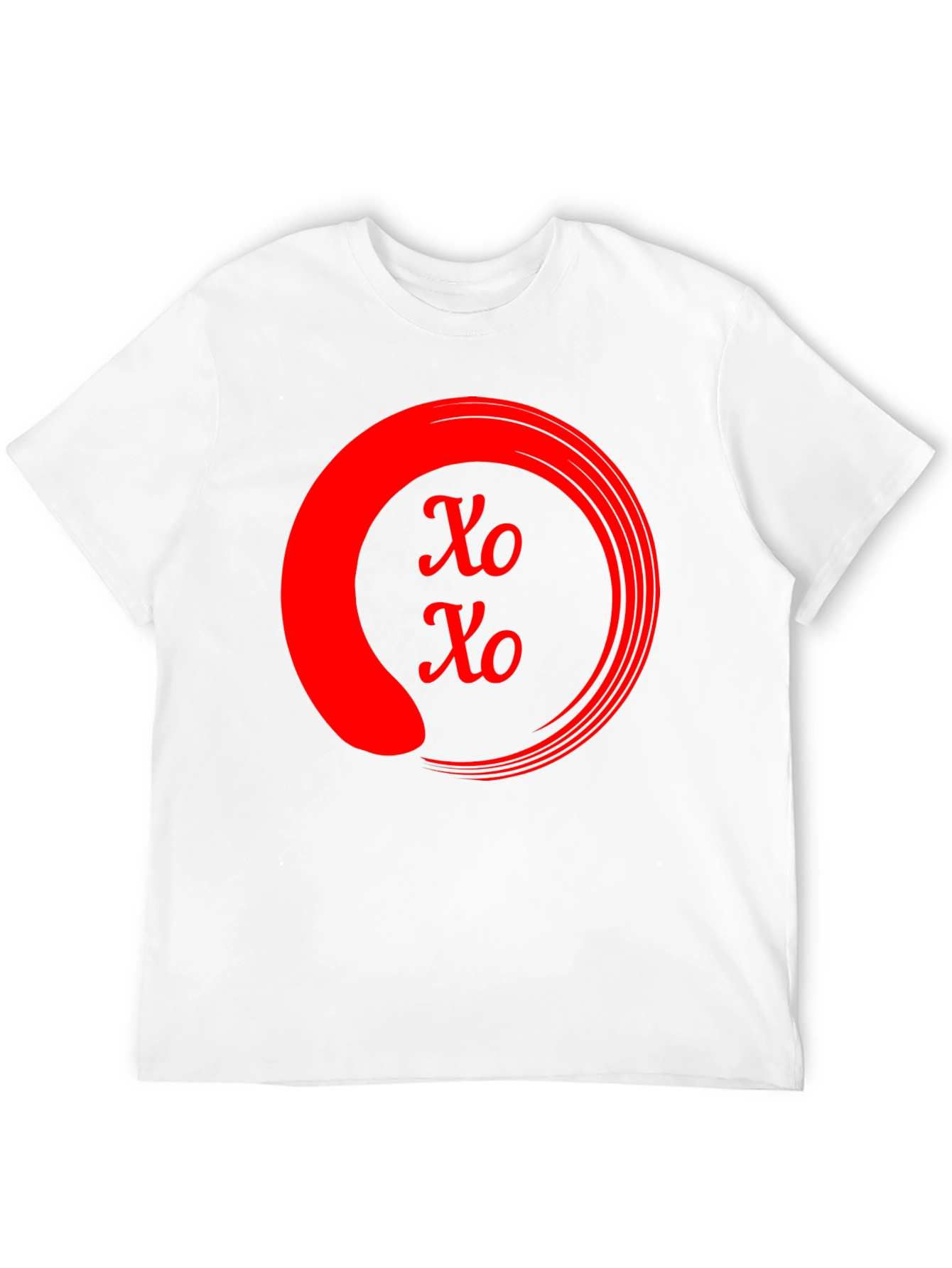 Red XO Circle Graphic Black T-Shirt