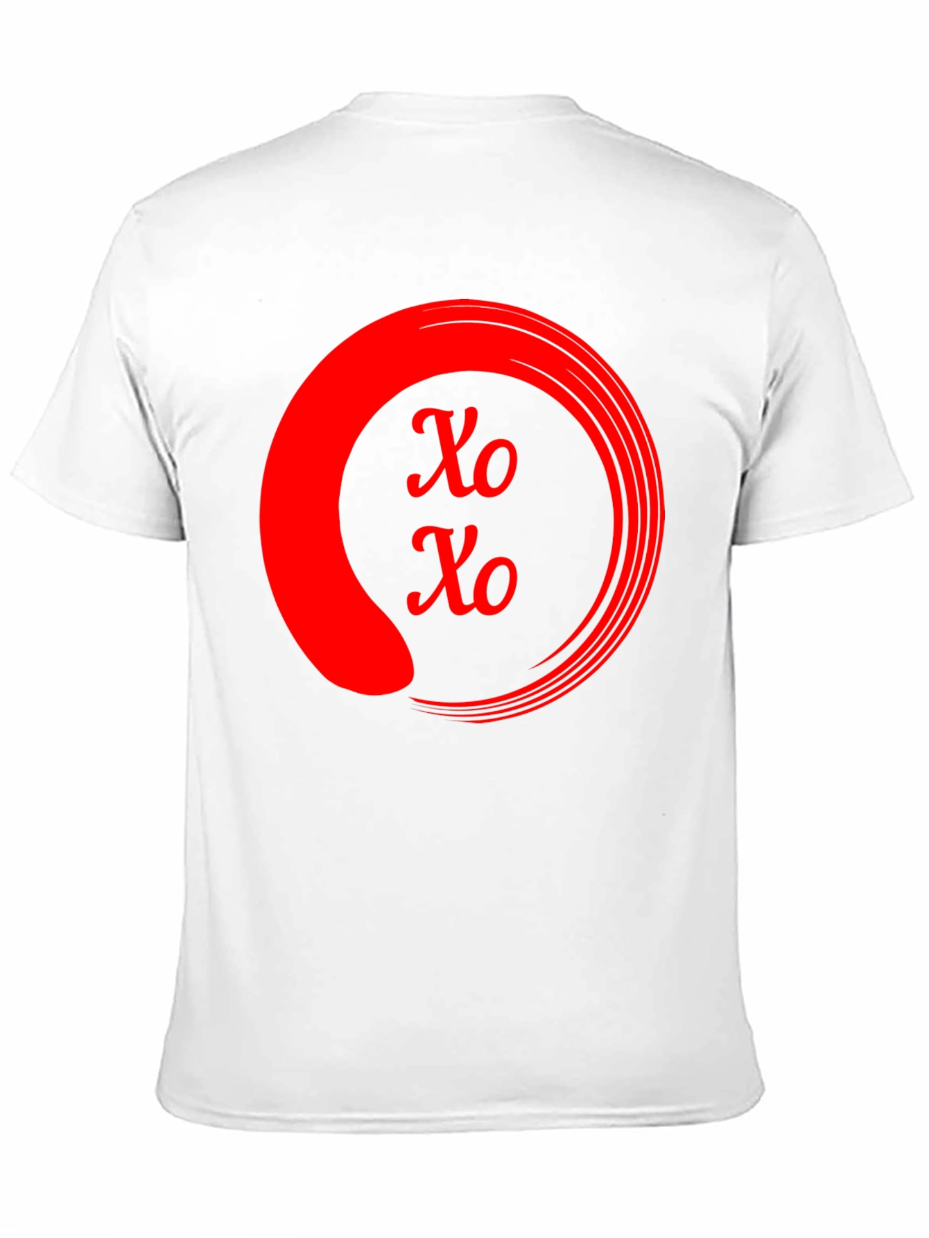 Red XO Circle Graphic Black T-Shirt