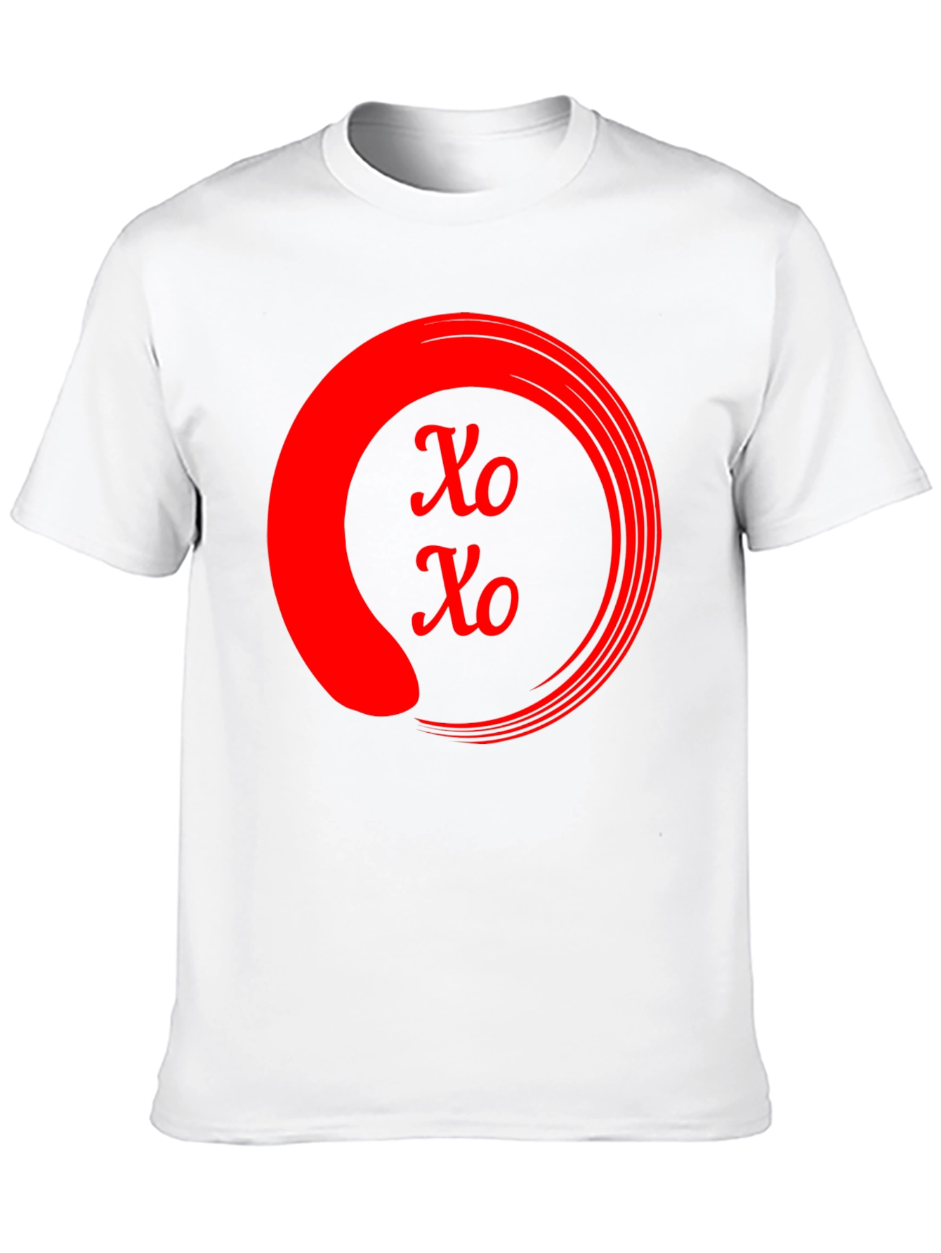 Red XO Circle Graphic Black T-Shirt