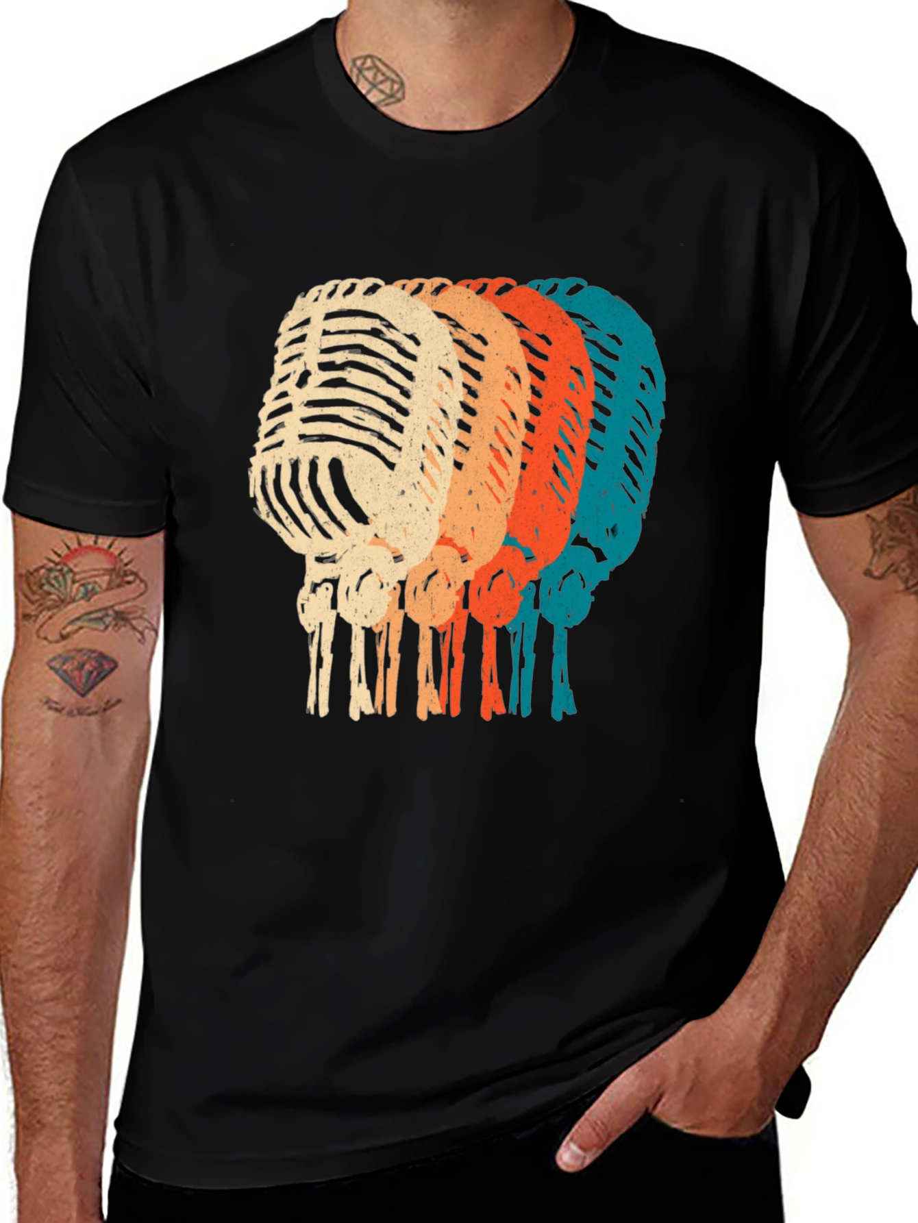 Retro Microphone Graphic T-Shirt