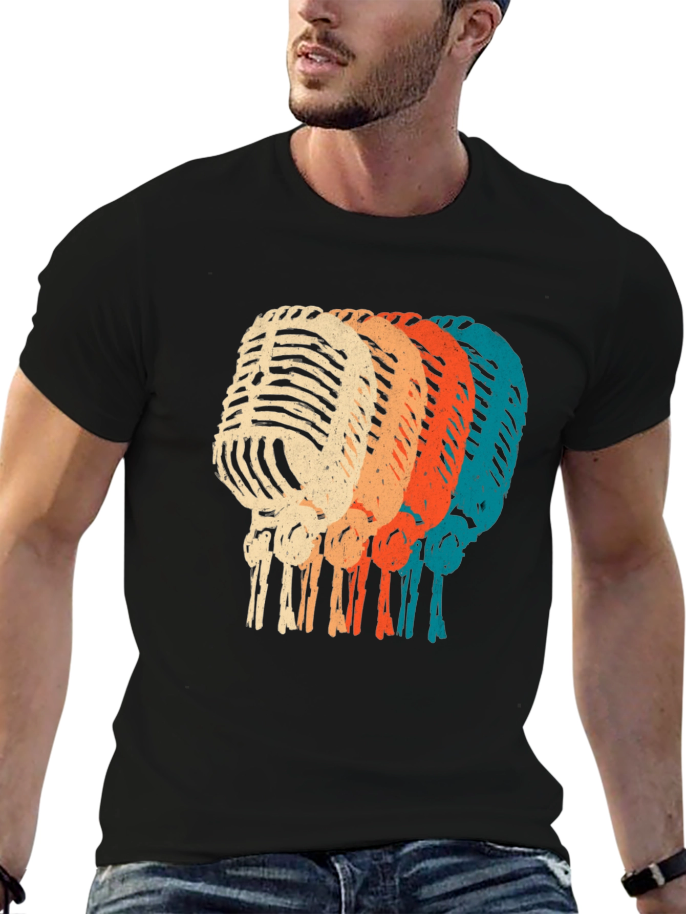 Retro Microphone Graphic T-Shirt