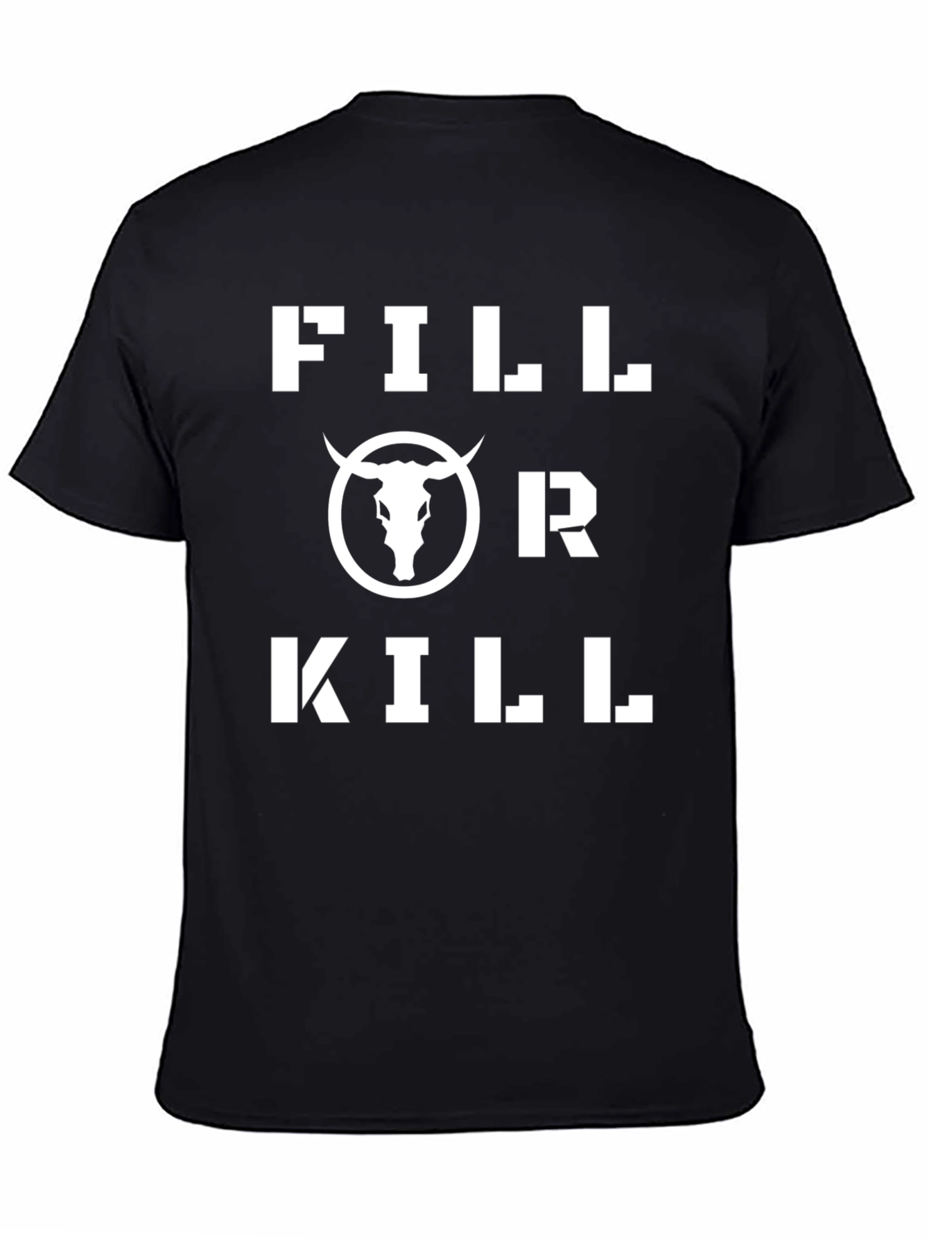 Fill or Kill Bull Graphic Black T-Shirt