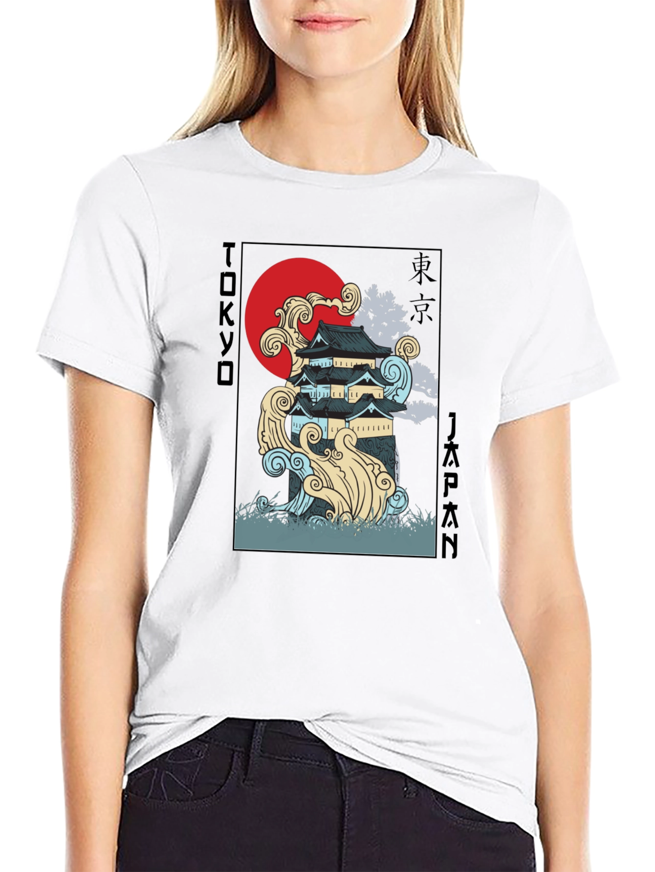 Tokyo Japan Castle T-Shirt - Black