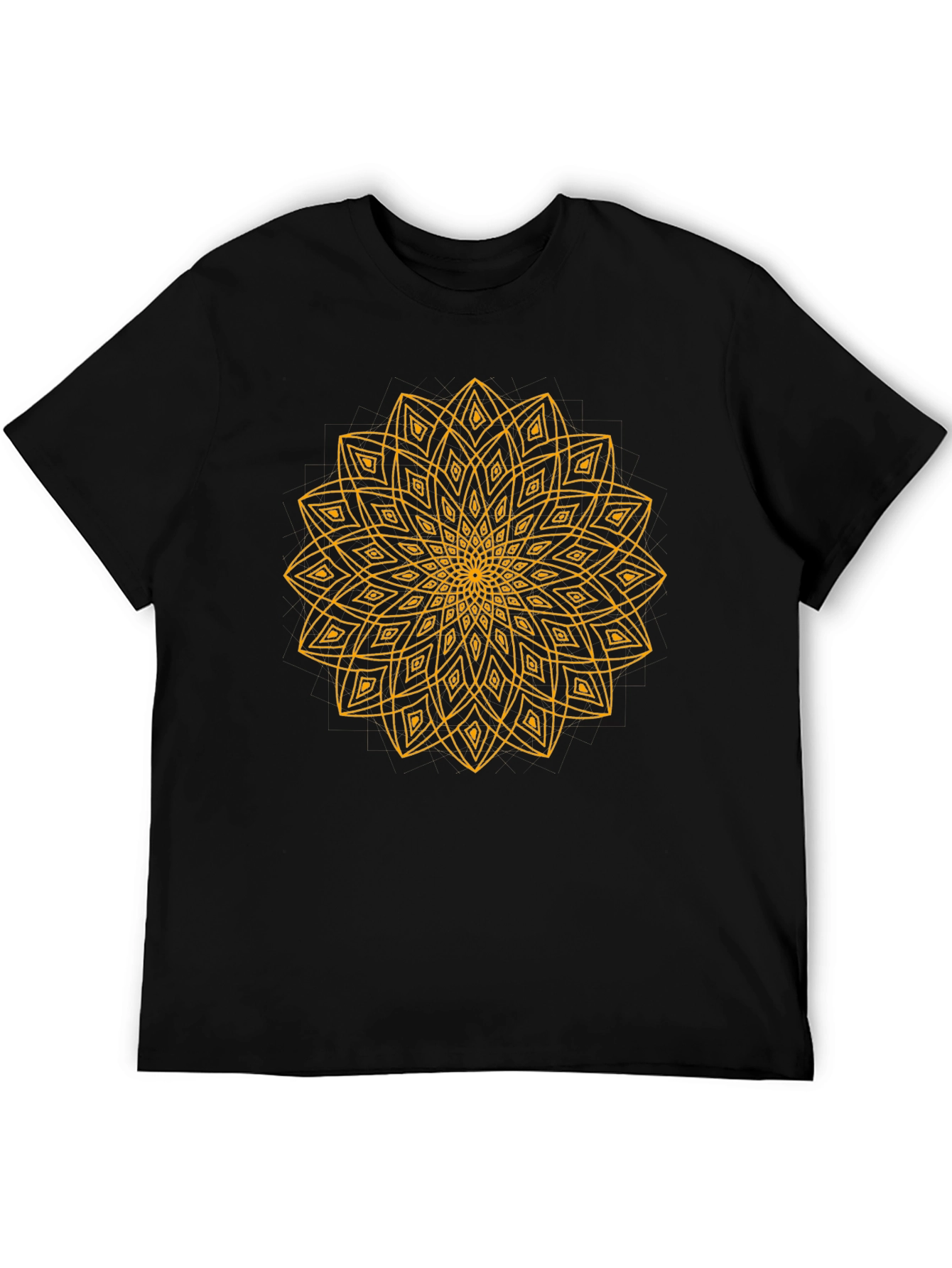 Geometric Mandala T-Shirt - Black