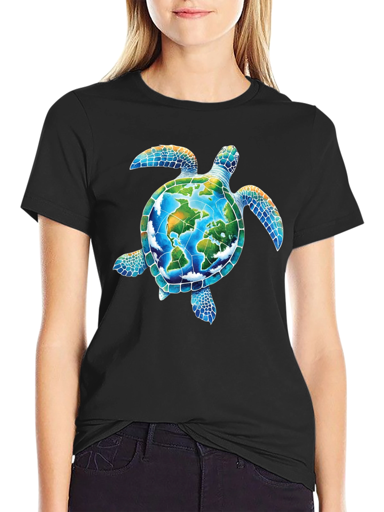 Earth Turtle Graphic Tee - Save the Planet T-Shirt