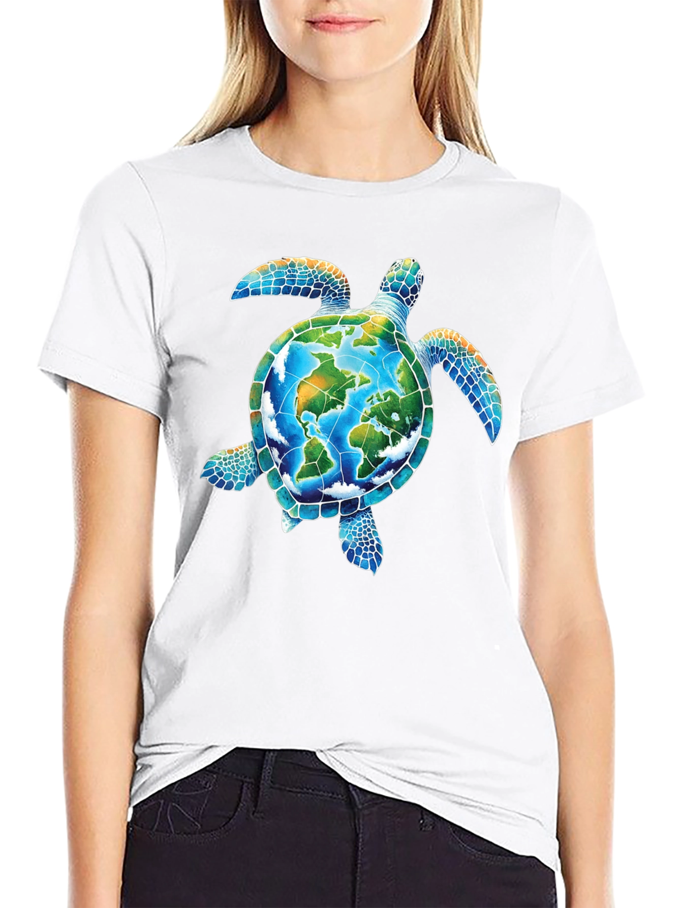 Earth Turtle Graphic Tee - Save the Planet T-Shirt