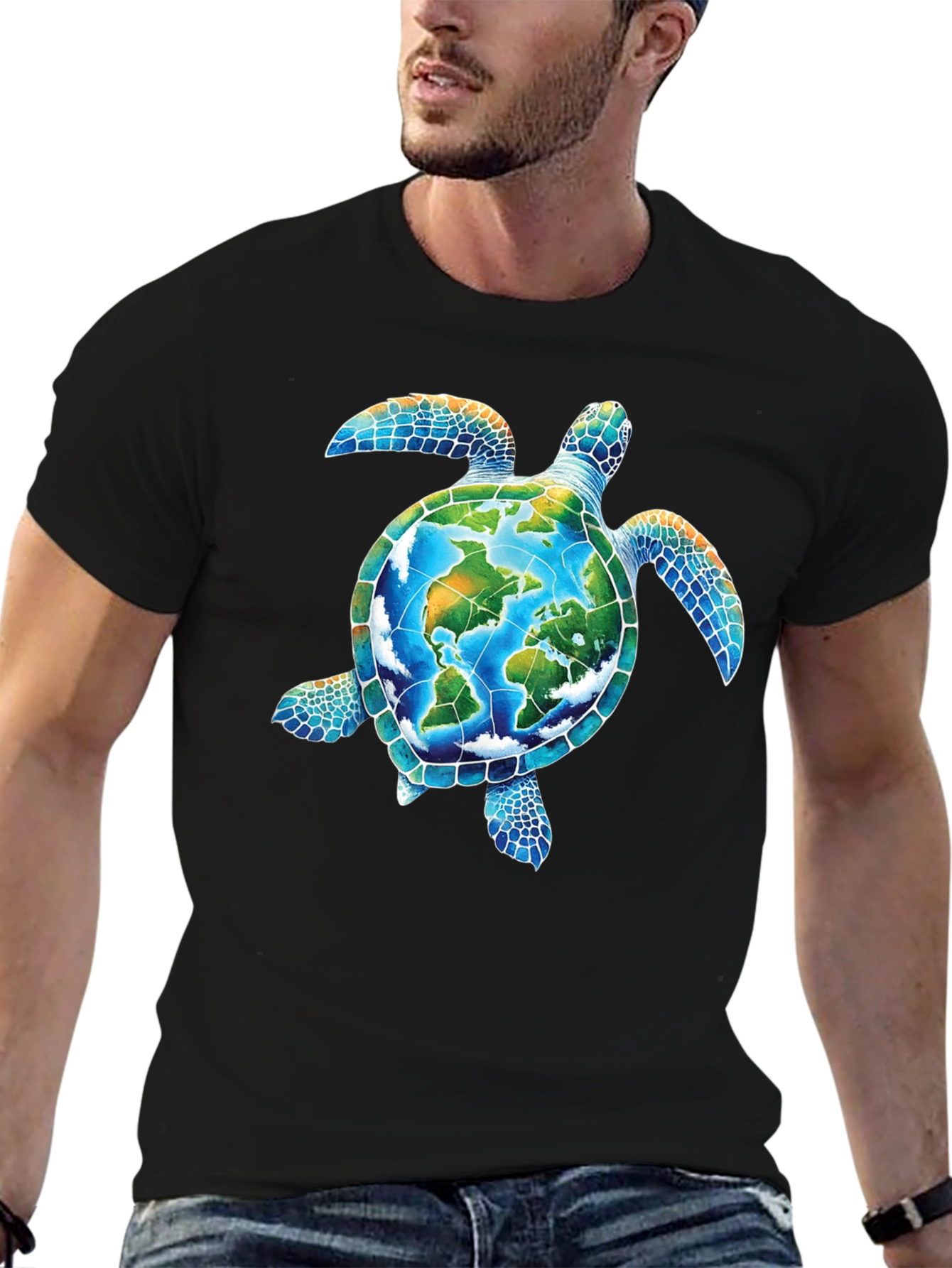 Earth Turtle Graphic Tee - Save the Planet T-Shirt