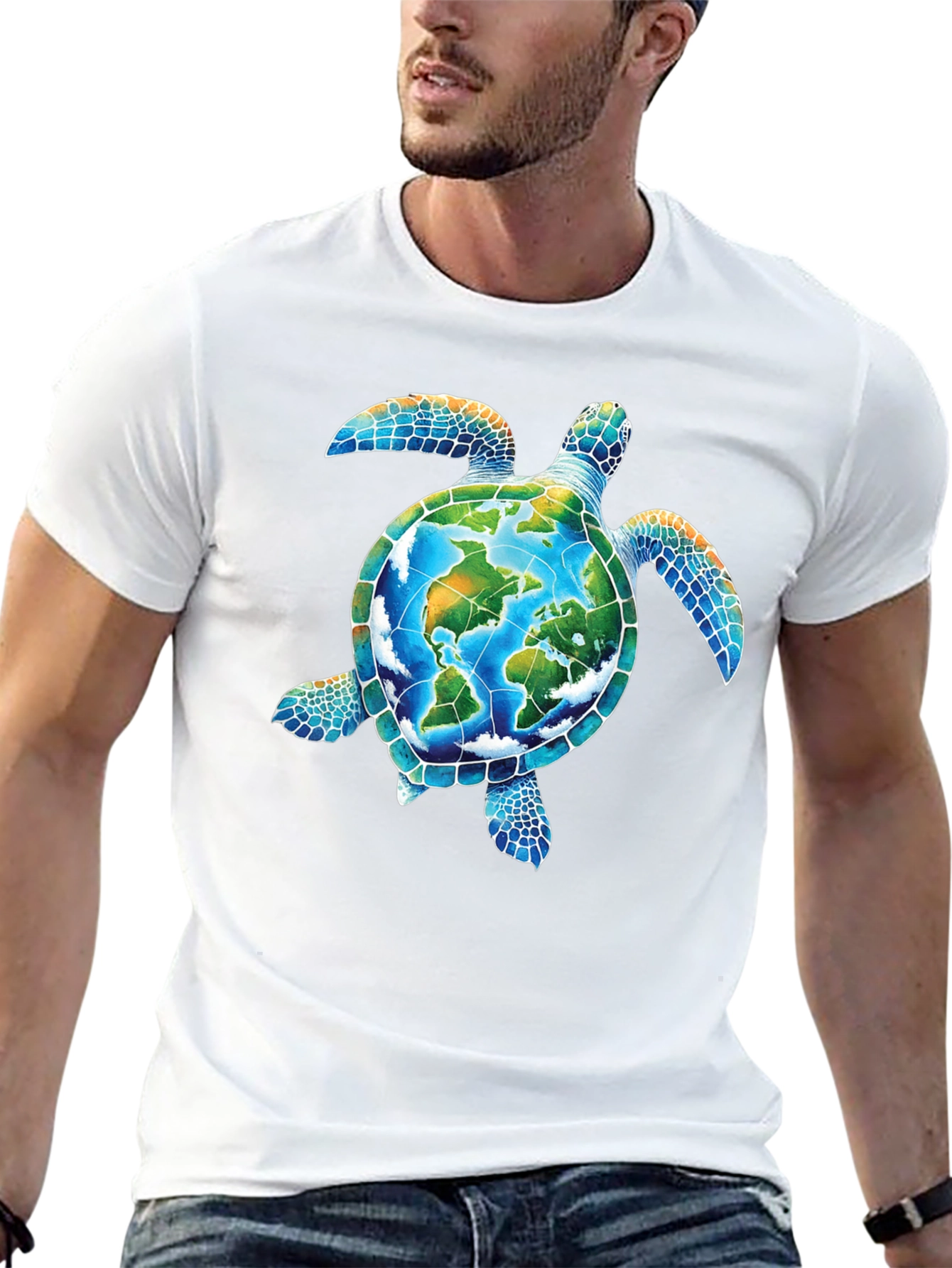 Earth Turtle Graphic Tee - Save the Planet T-Shirt