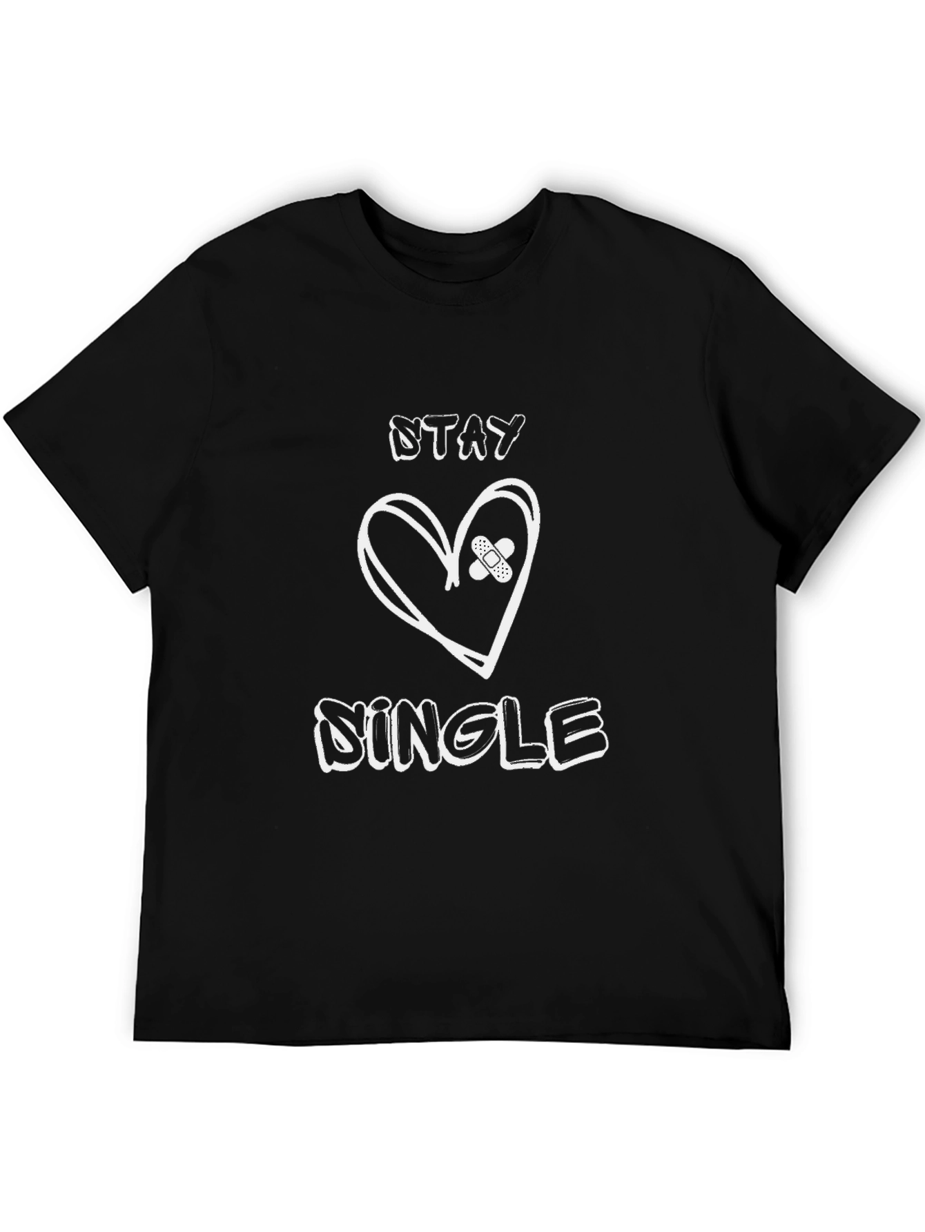 Stay Single Heart Graphic Tee - Unisex Black T-Shirt