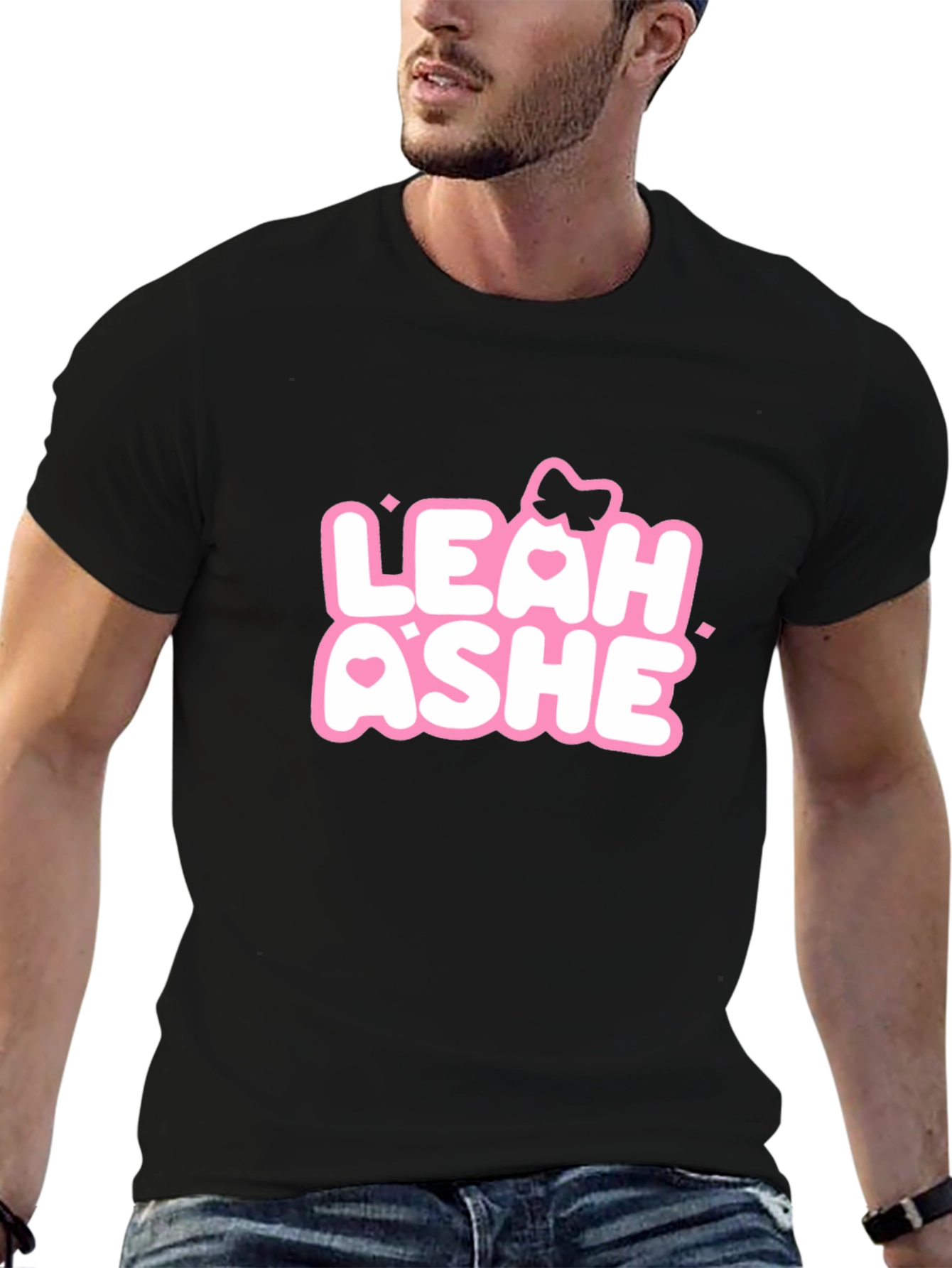 Leah Ashe Graphic Tee - Black Cotton Blend