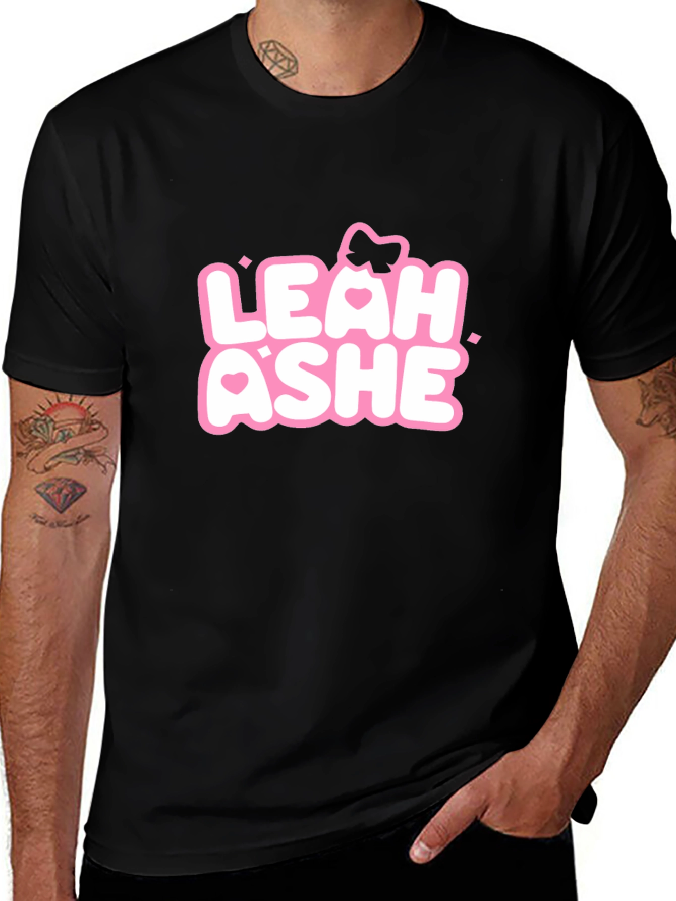 Leah Ashe Graphic Tee - Black Cotton Blend