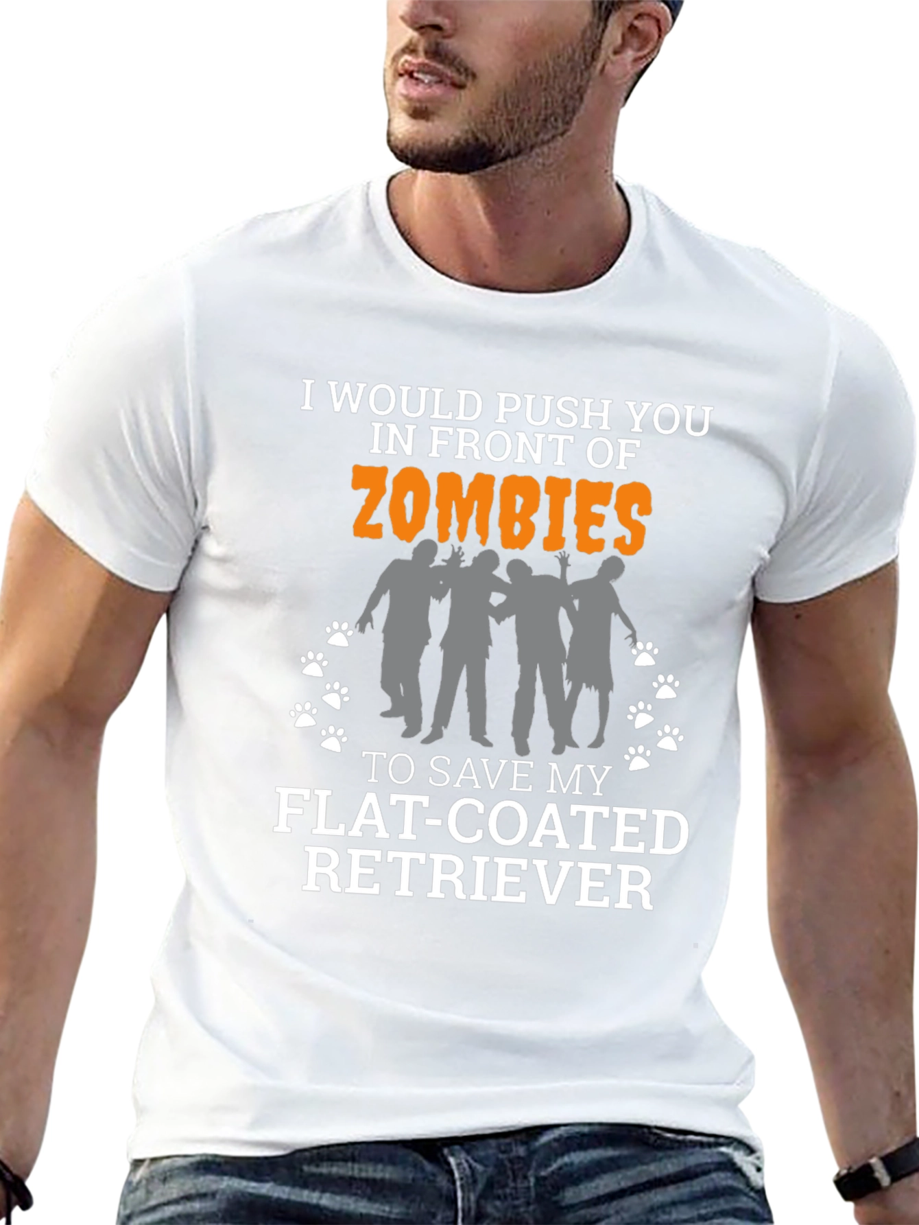 Zombie Flat-Coated Retriever Mens T-Shirt