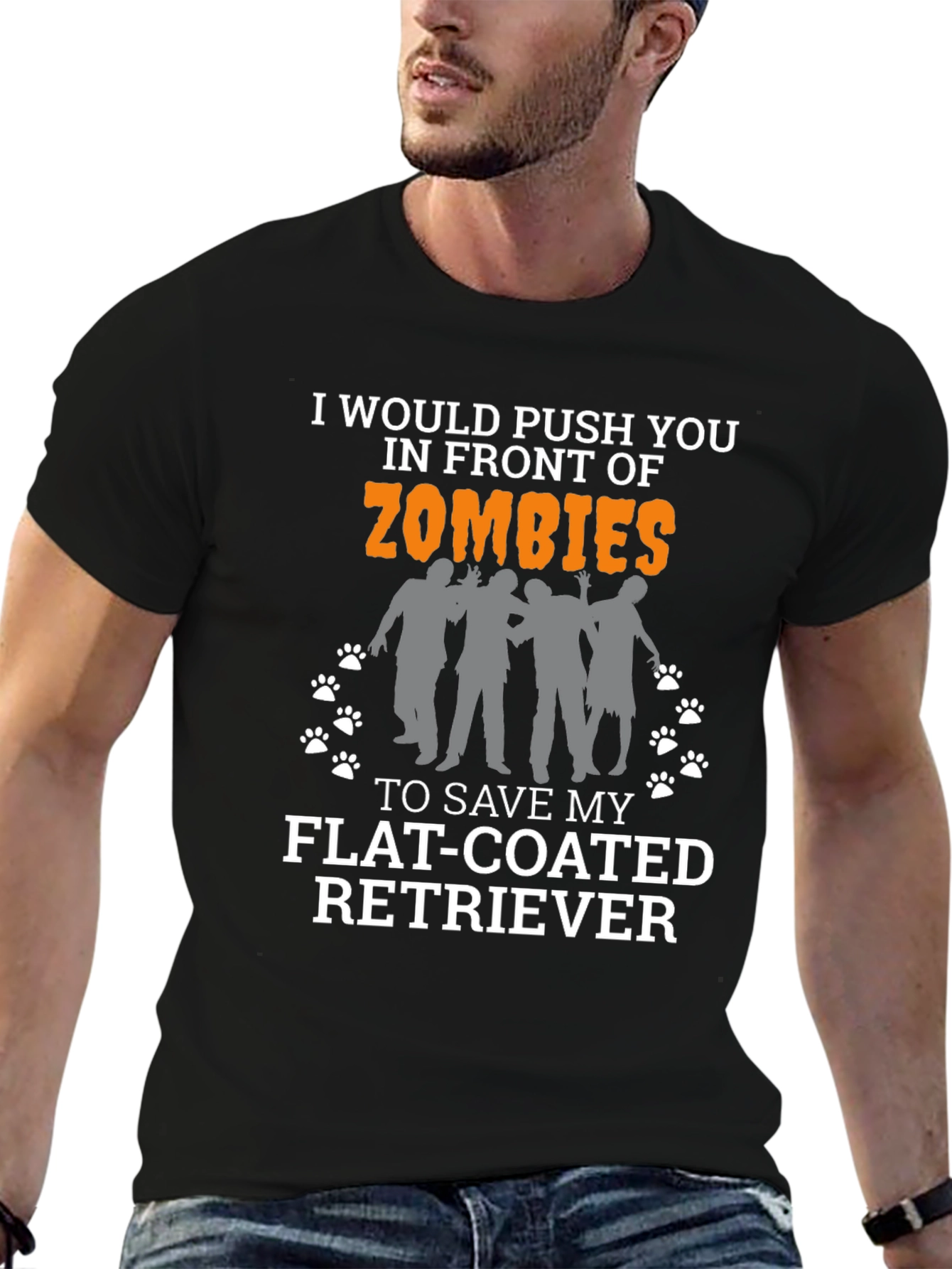 Zombie Flat-Coated Retriever Mens T-Shirt