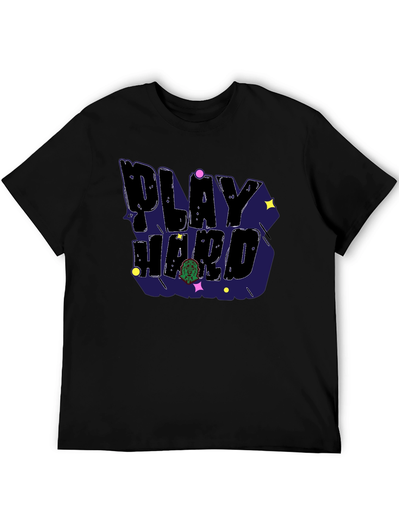 Play Hard Black T-Shirt - Graphic Print Tee