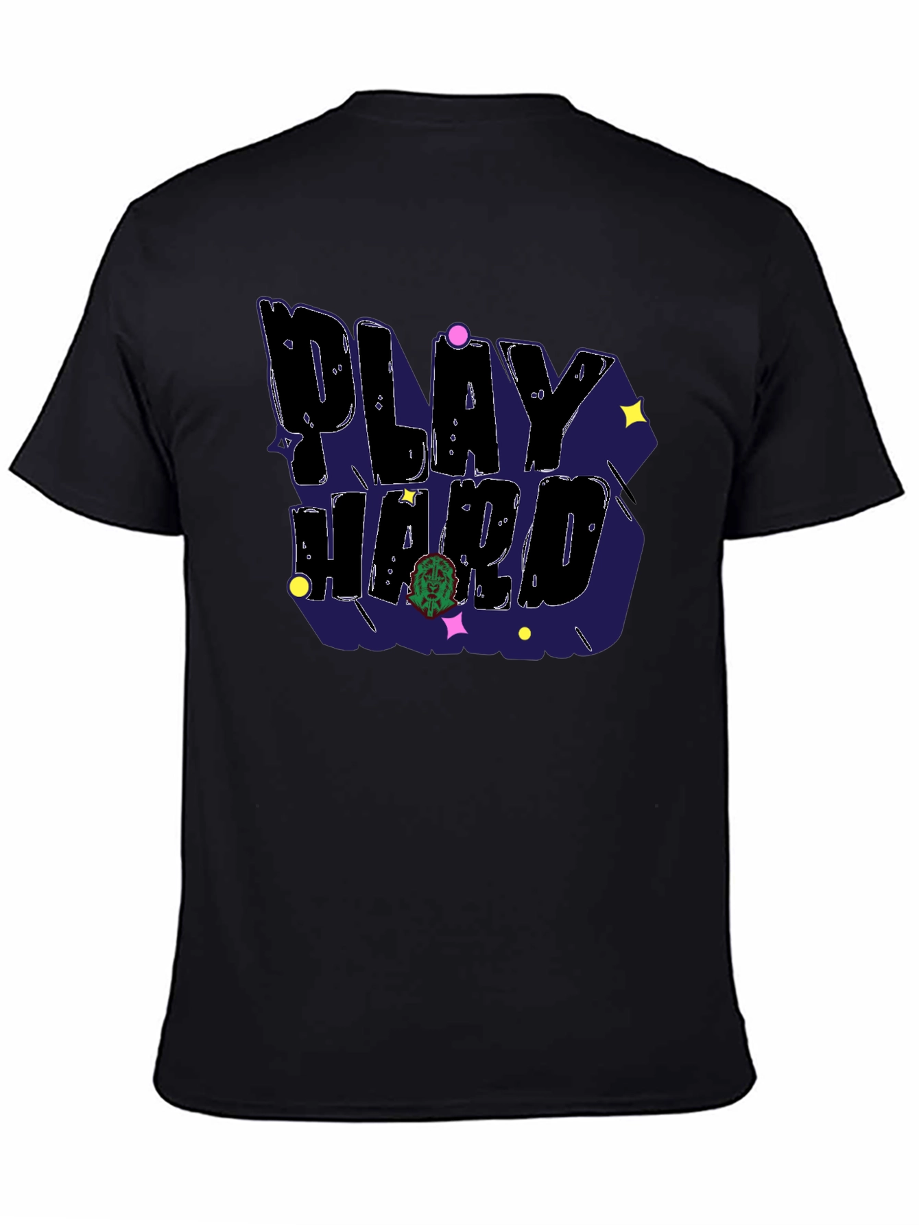 Play Hard Black T-Shirt - Graphic Print Tee