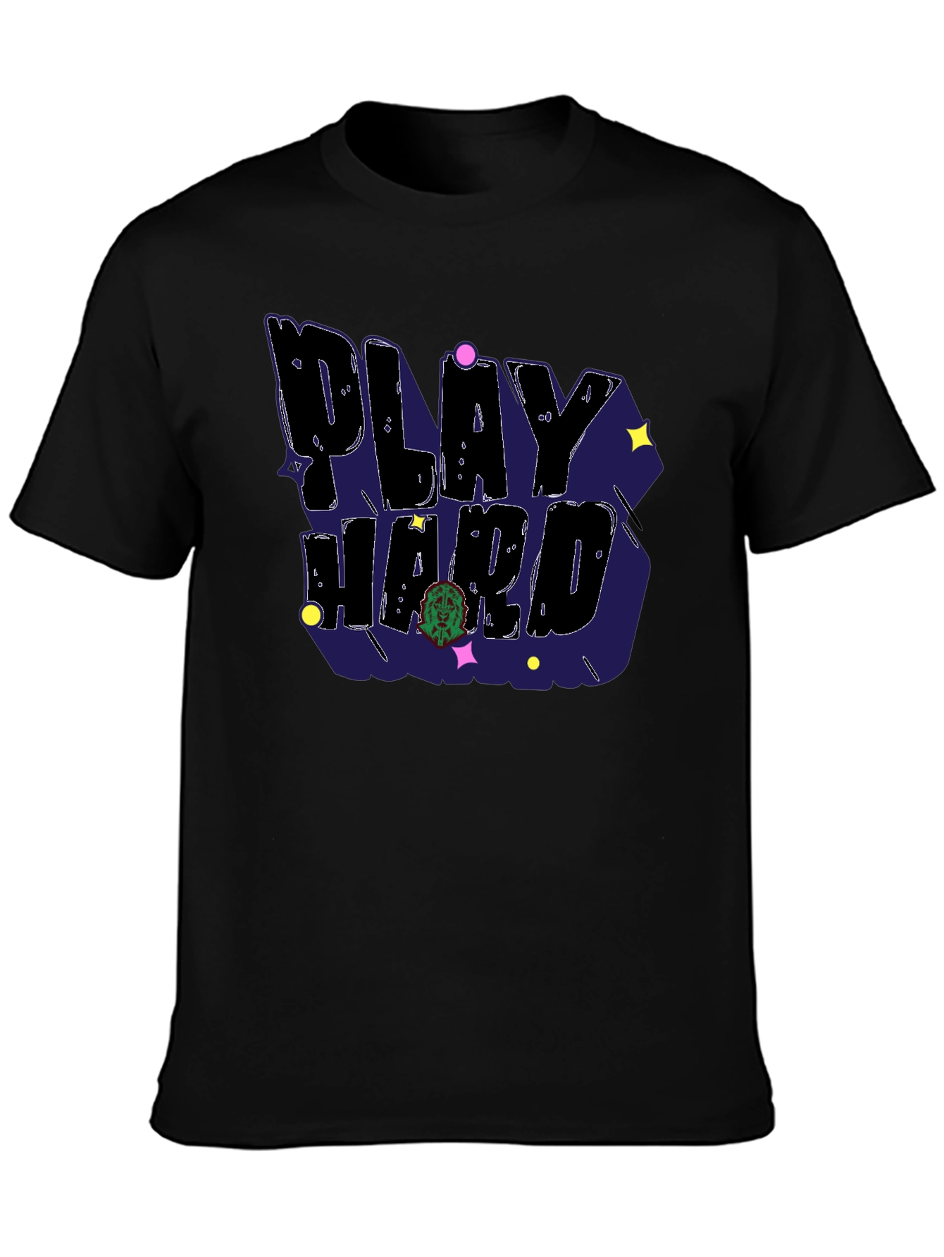Play Hard Black T-Shirt - Graphic Print Tee