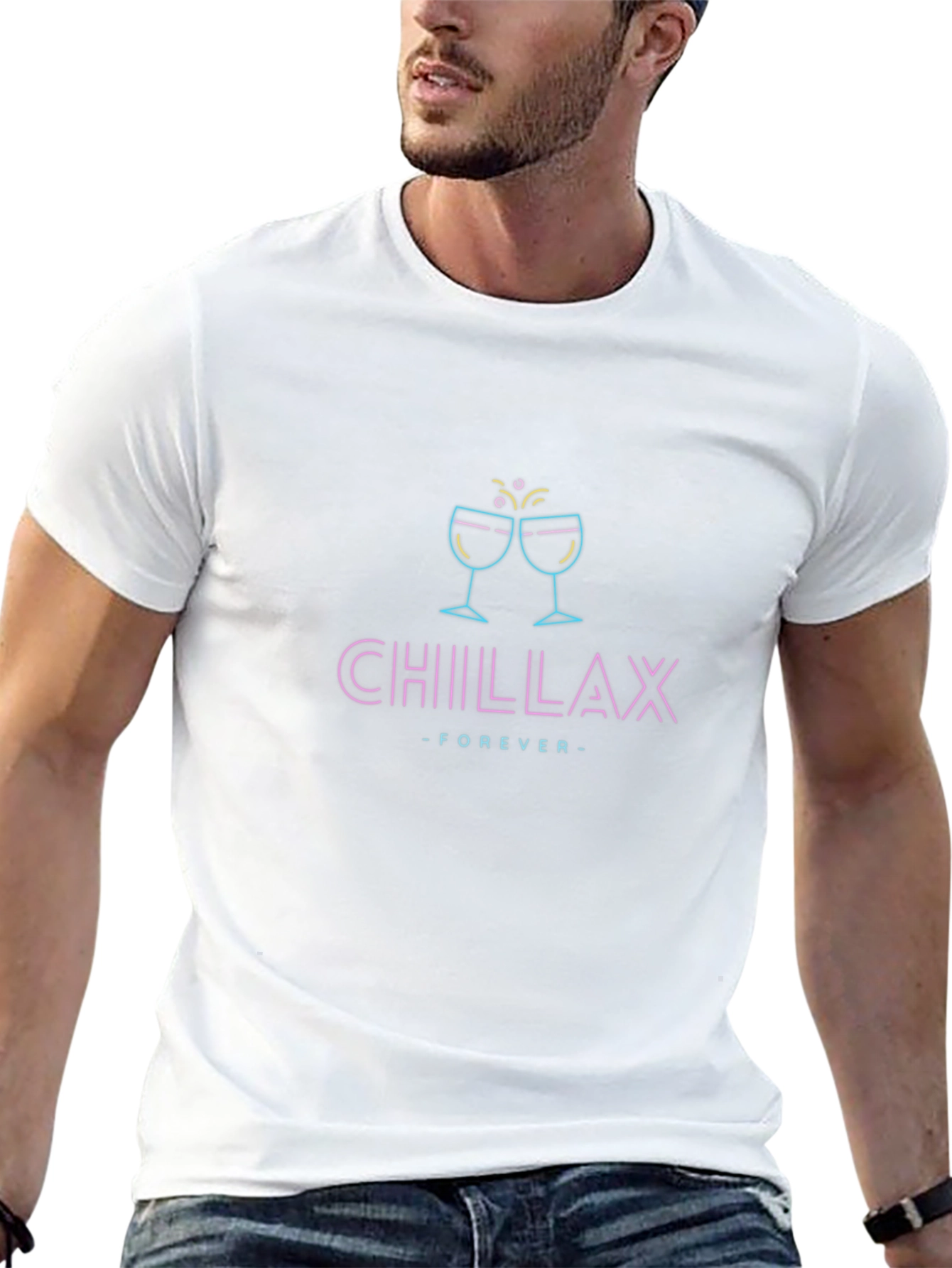 Chillax Forever Black Graphic Tee