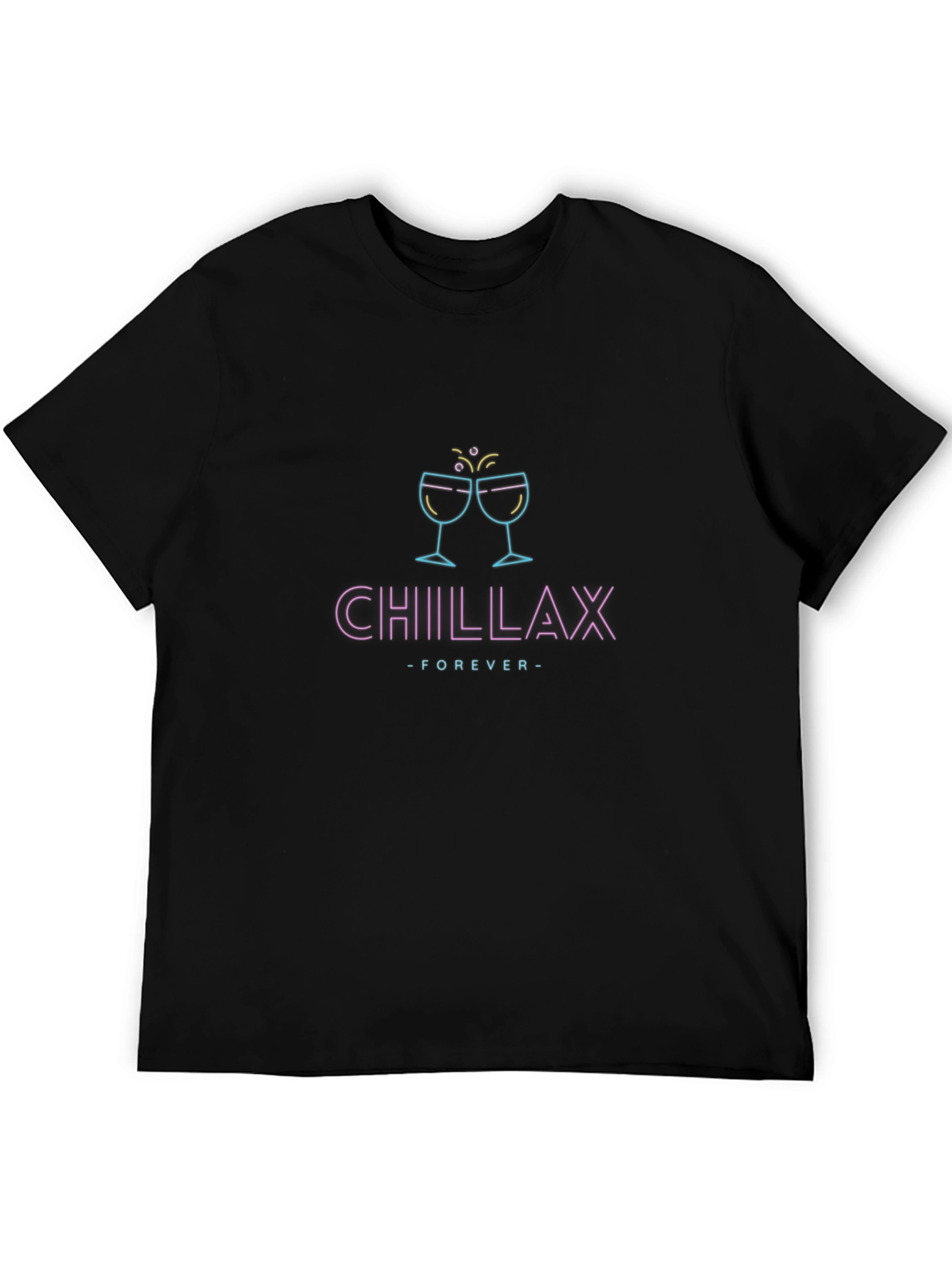 Chillax Forever Black Graphic Tee