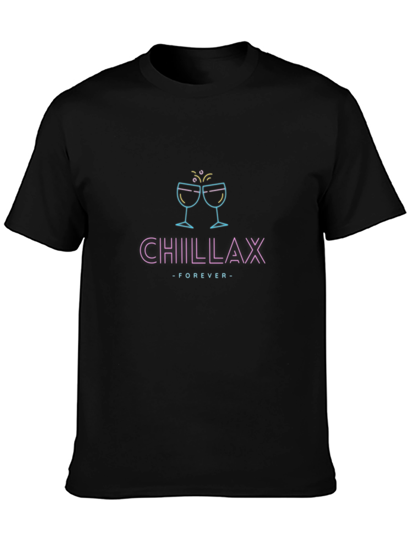 Chillax Forever Black Graphic Tee