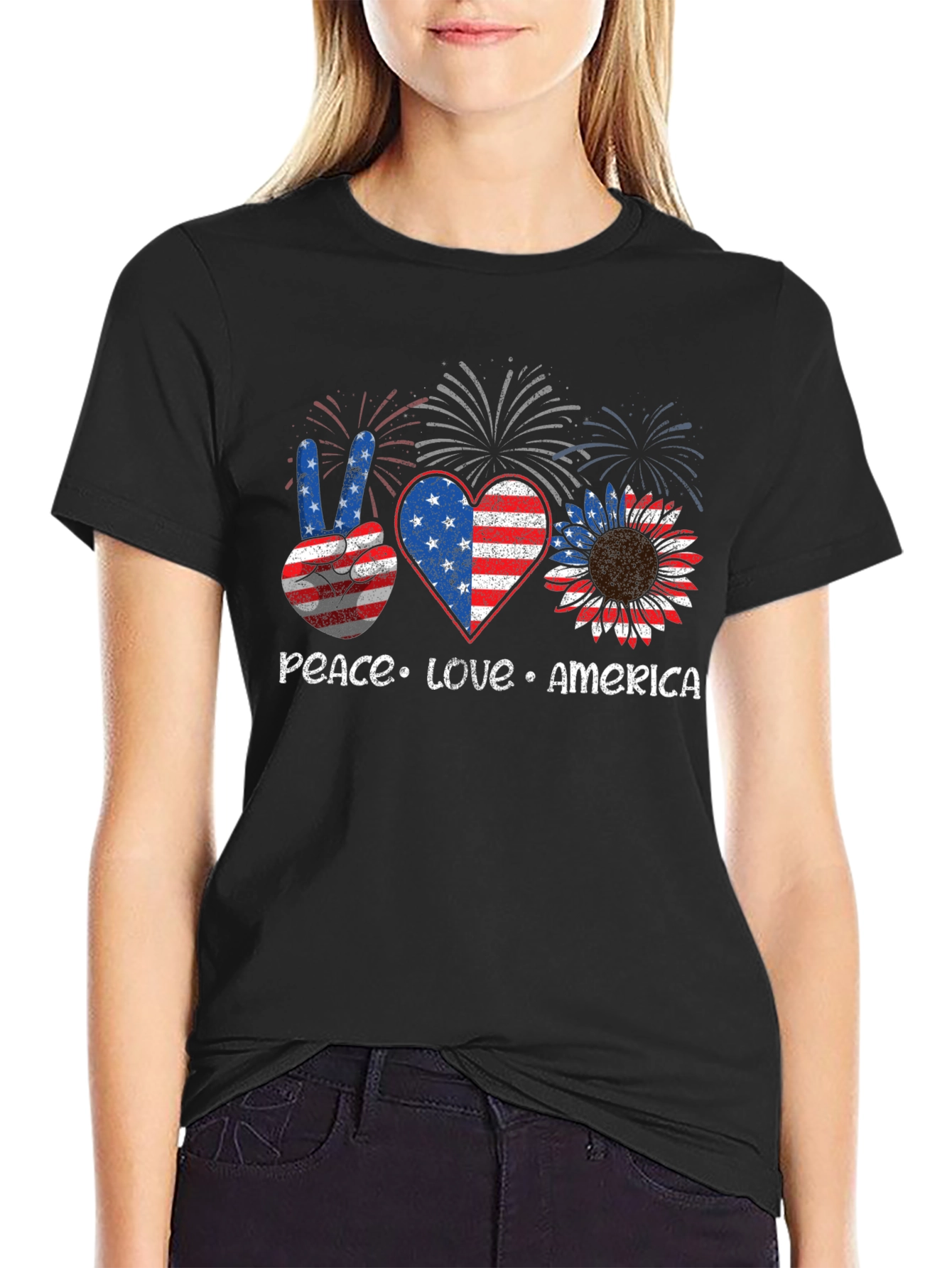 Peace Love America Patriotic T-Shirt