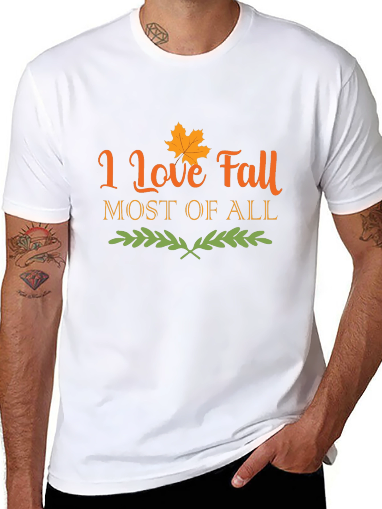 I Love Fall Most of All Black T-Shirt
