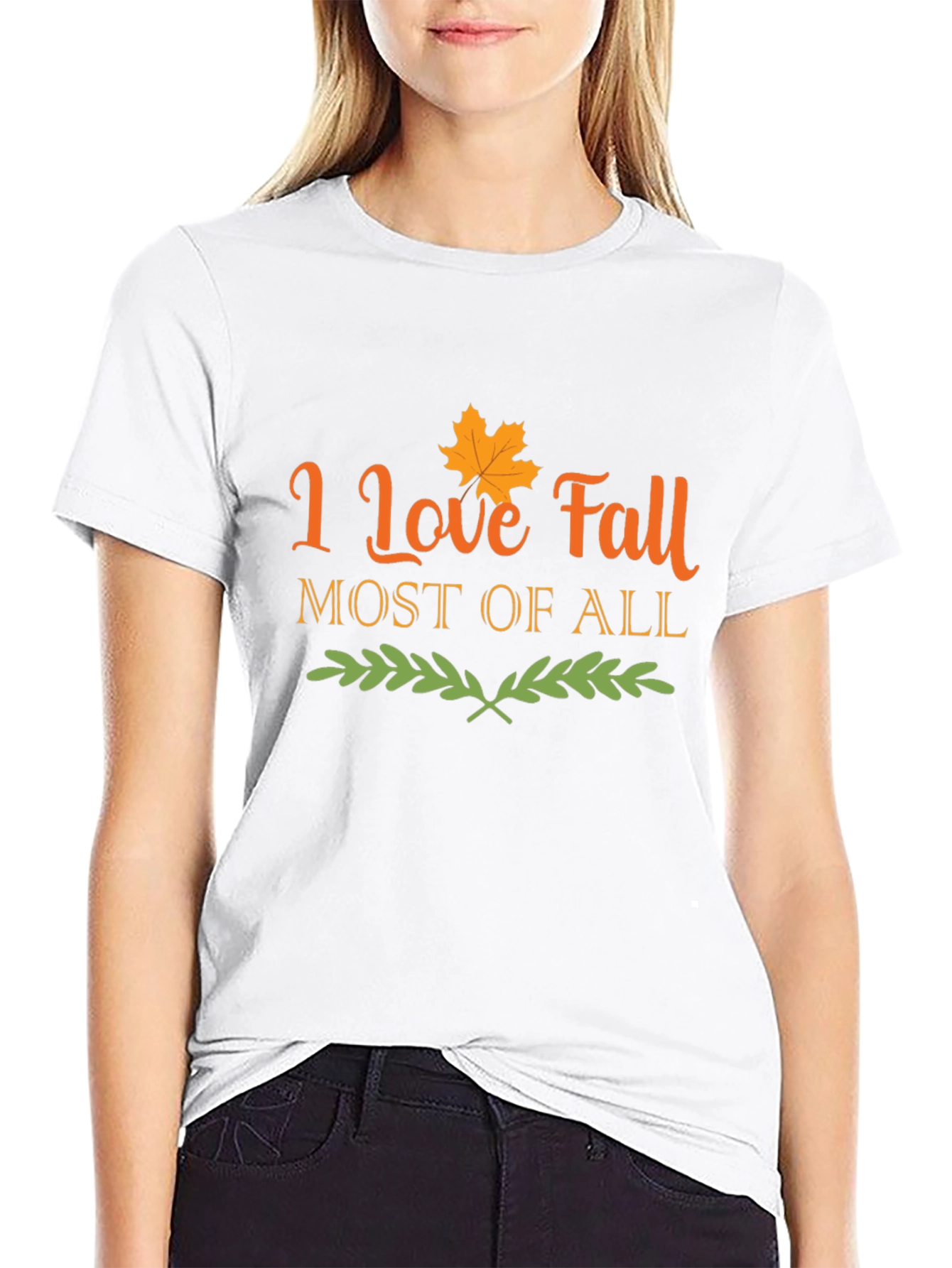 I Love Fall Most of All Black T-Shirt