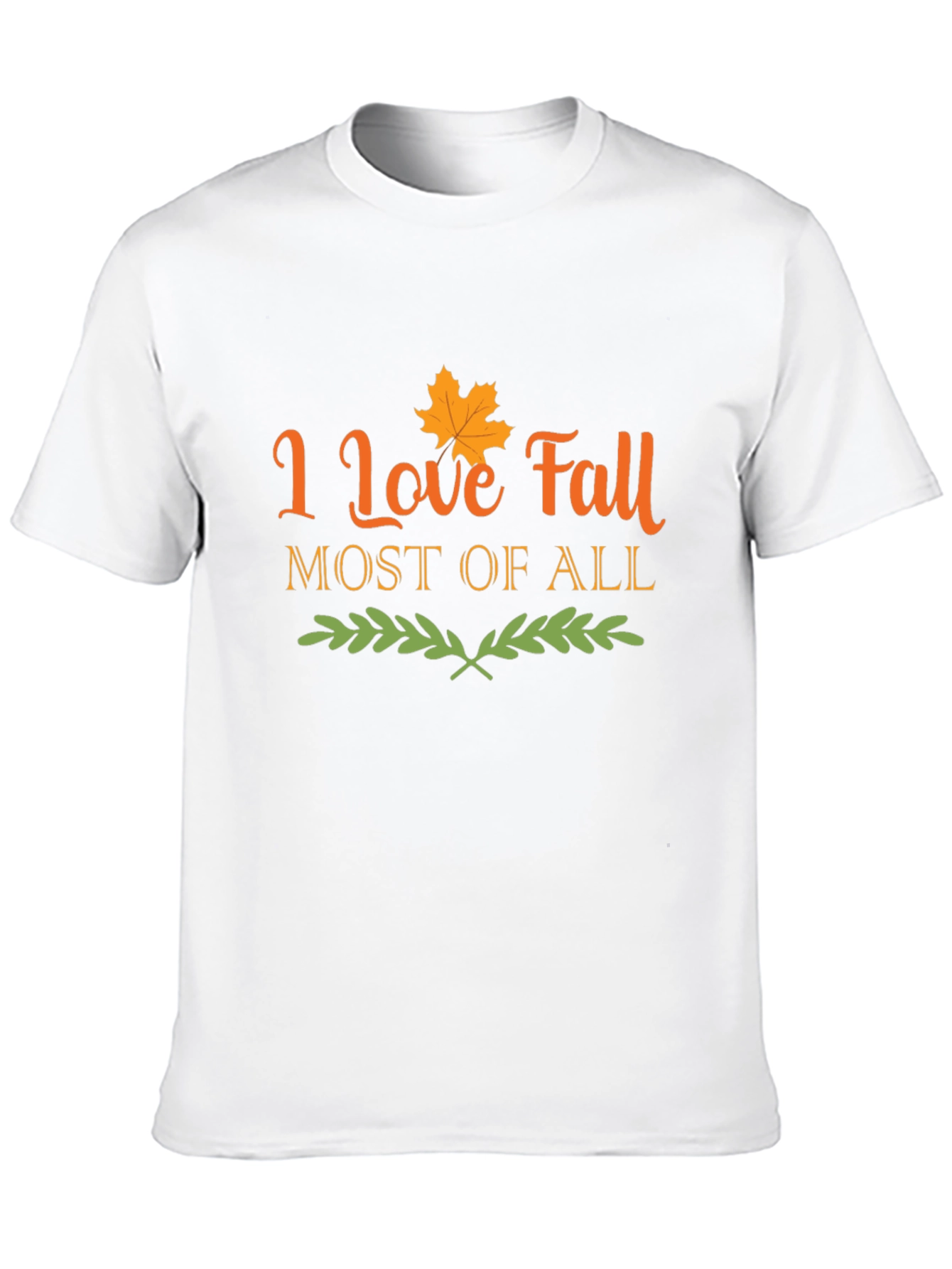 I Love Fall Most of All Black T-Shirt