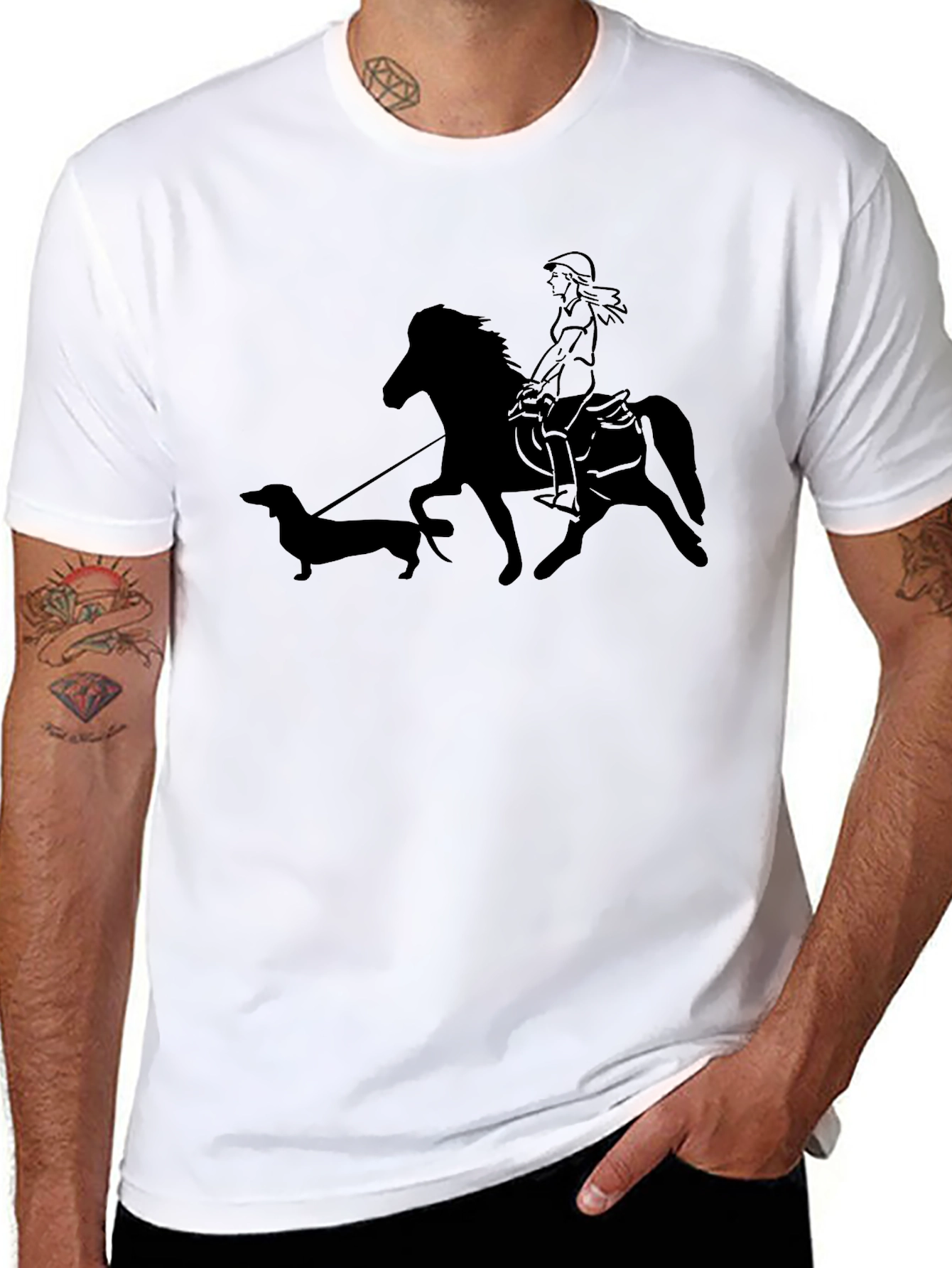 Horse Riding Dachshund Lover T-Shirt