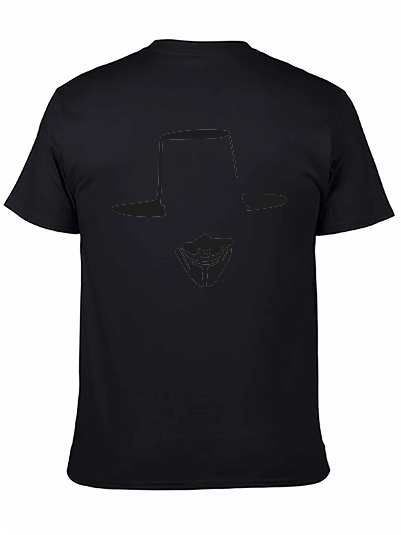 V for Vendetta Mask Graphic T-Shirt - Black