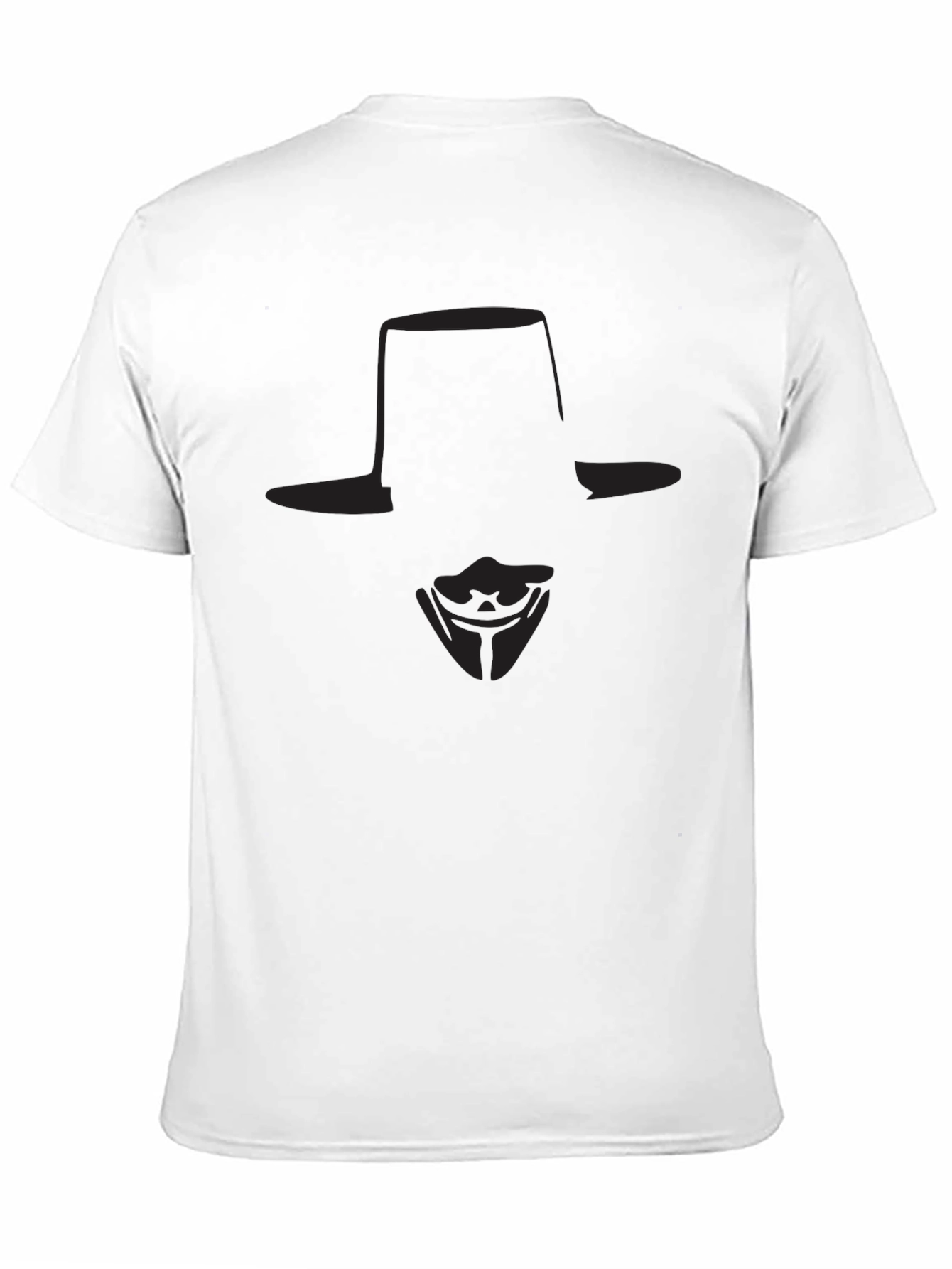 V for Vendetta Mask Graphic T-Shirt - Black