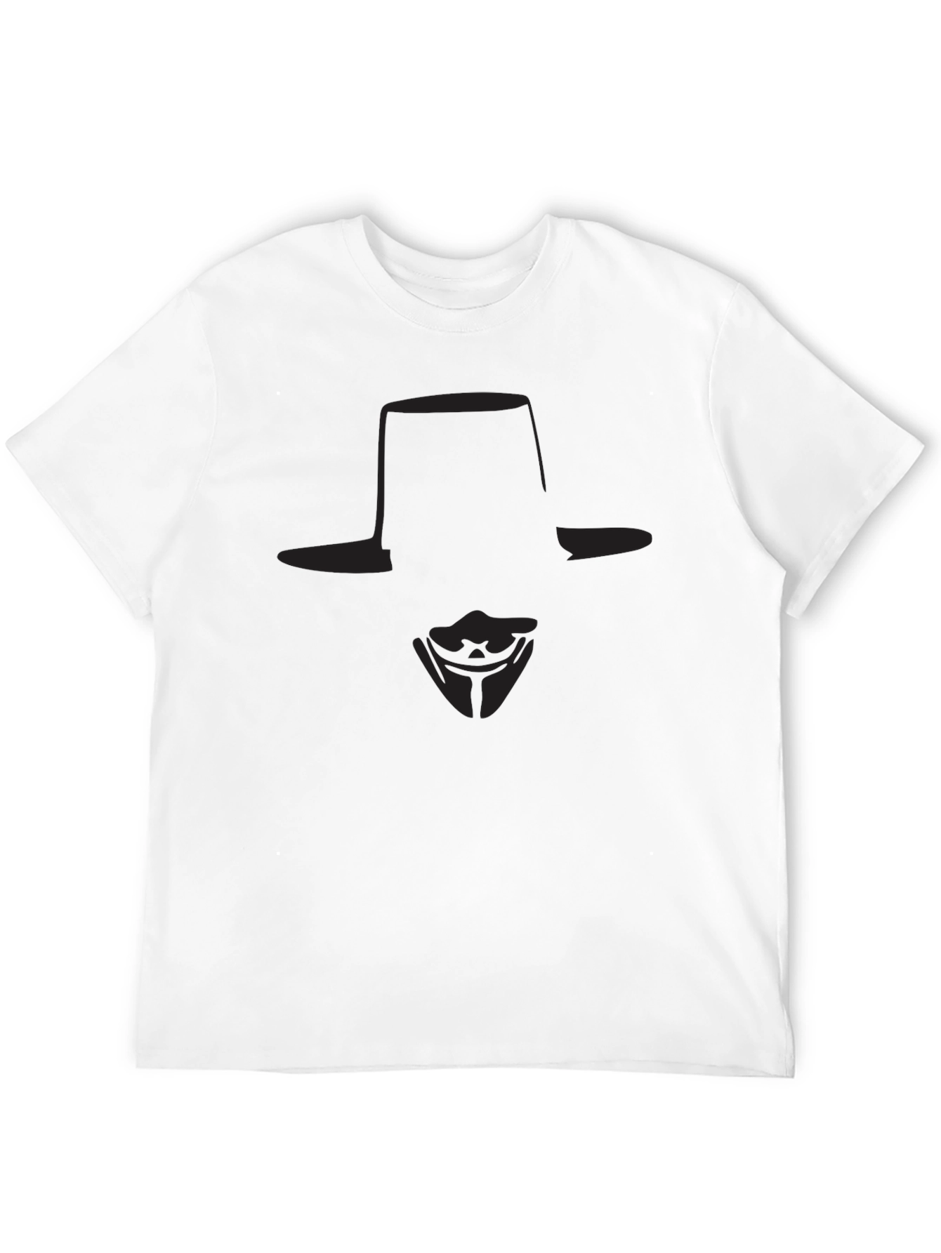 V for Vendetta Mask Graphic T-Shirt - Black