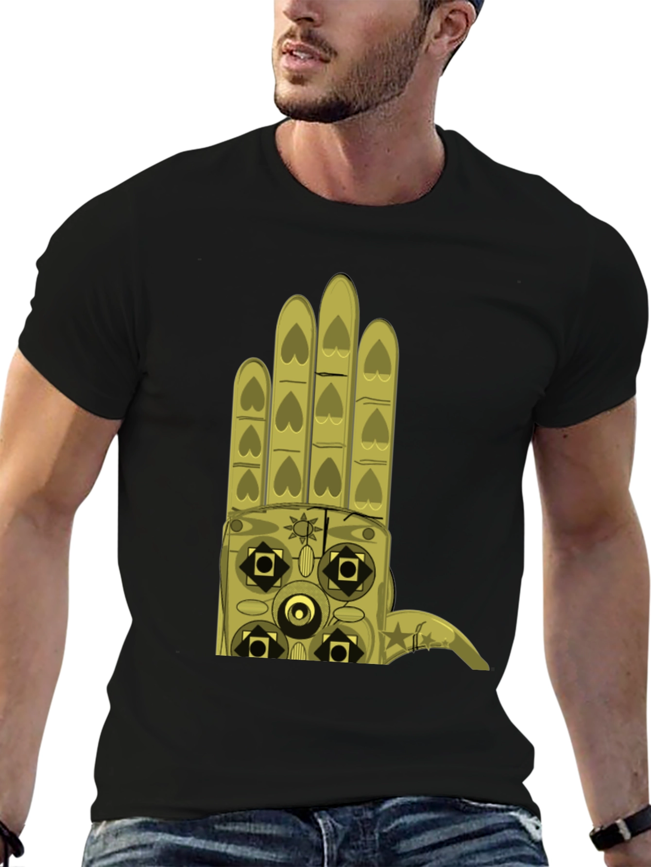 Graphic Hand Print Black T-Shirt