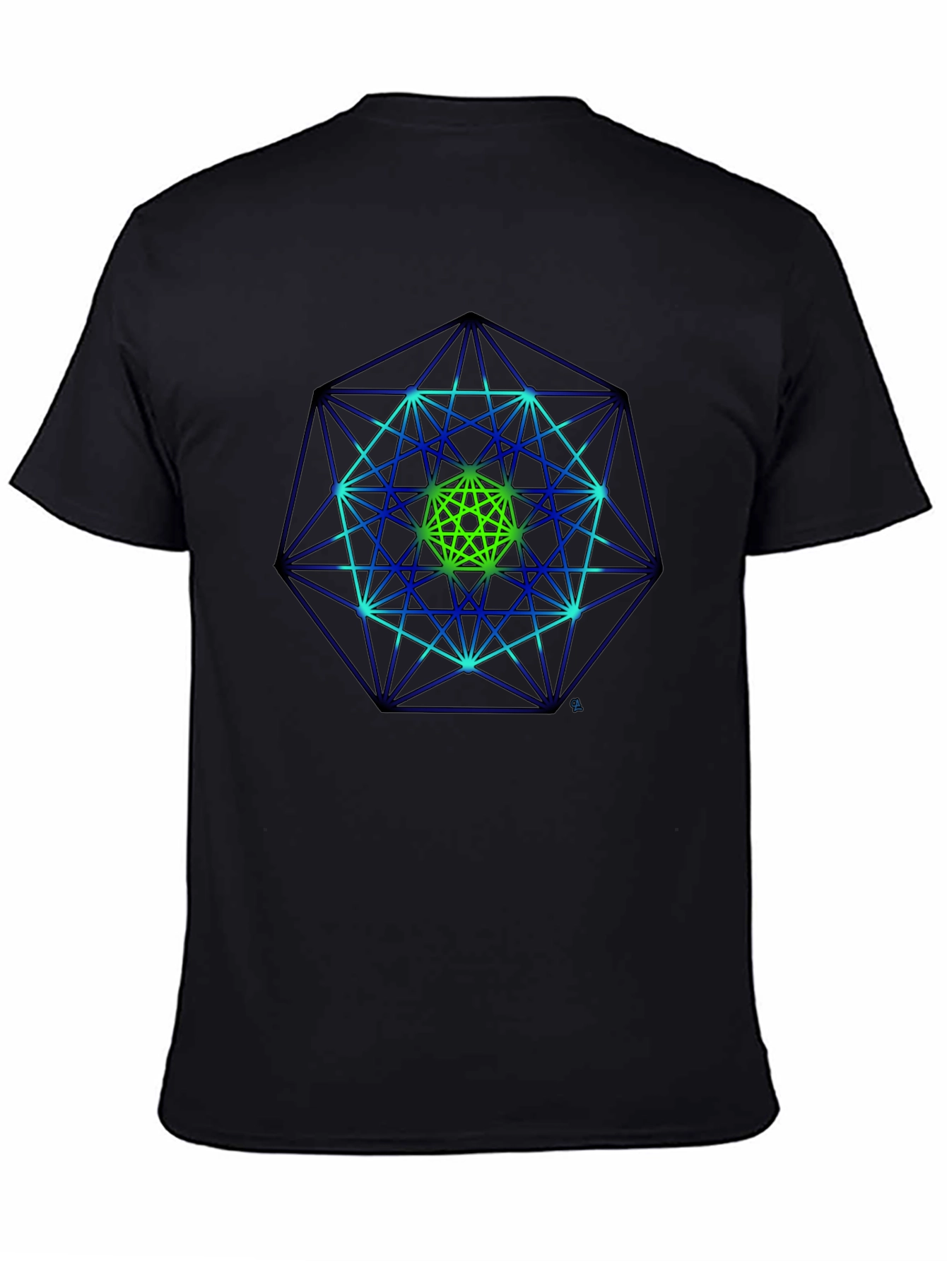 Geometric Graphic Tee - Black