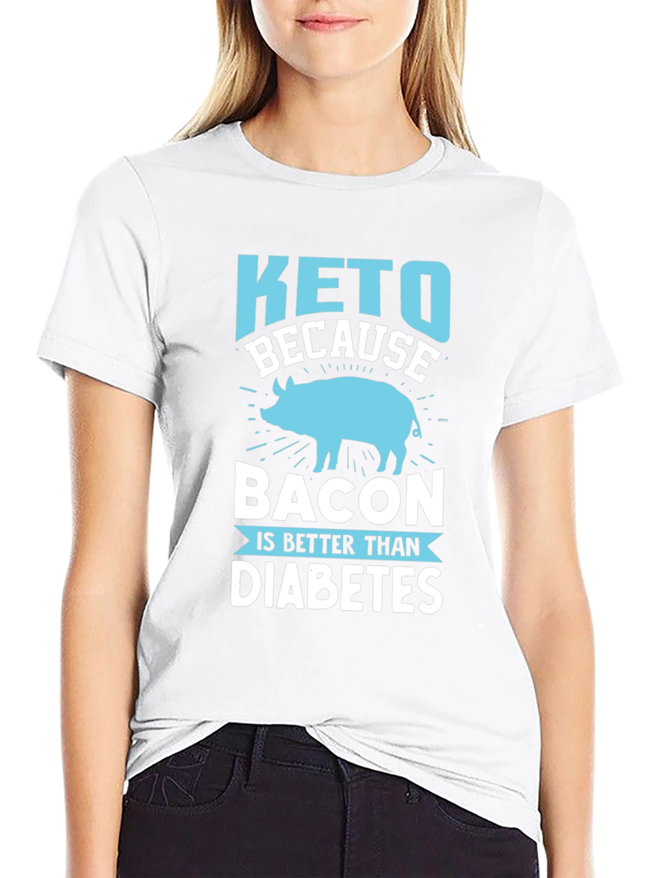 Keto Bacon Better Than Diabetes Black Graphic Tee