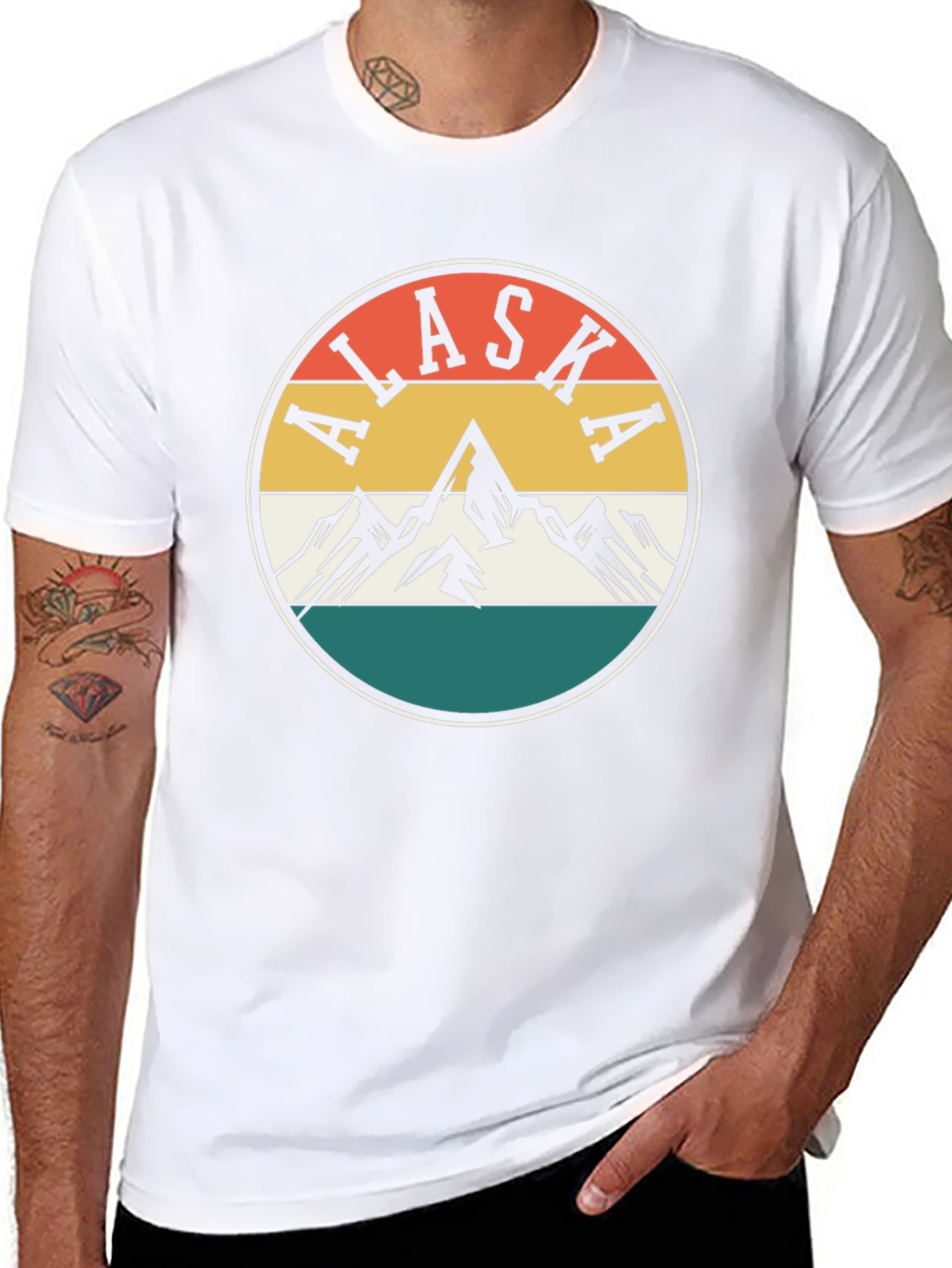 Alaska Mountain Graphic Tee - Retro Style