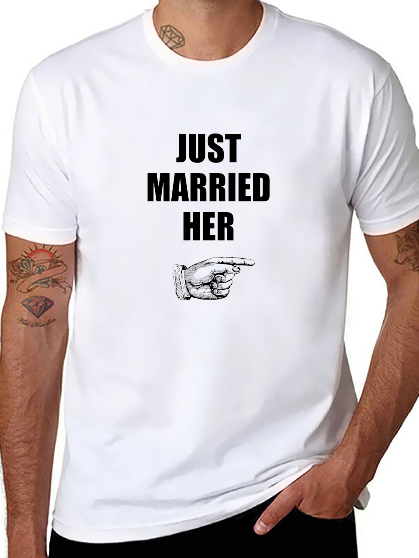 Just Married Her - Novelty T-Shirt