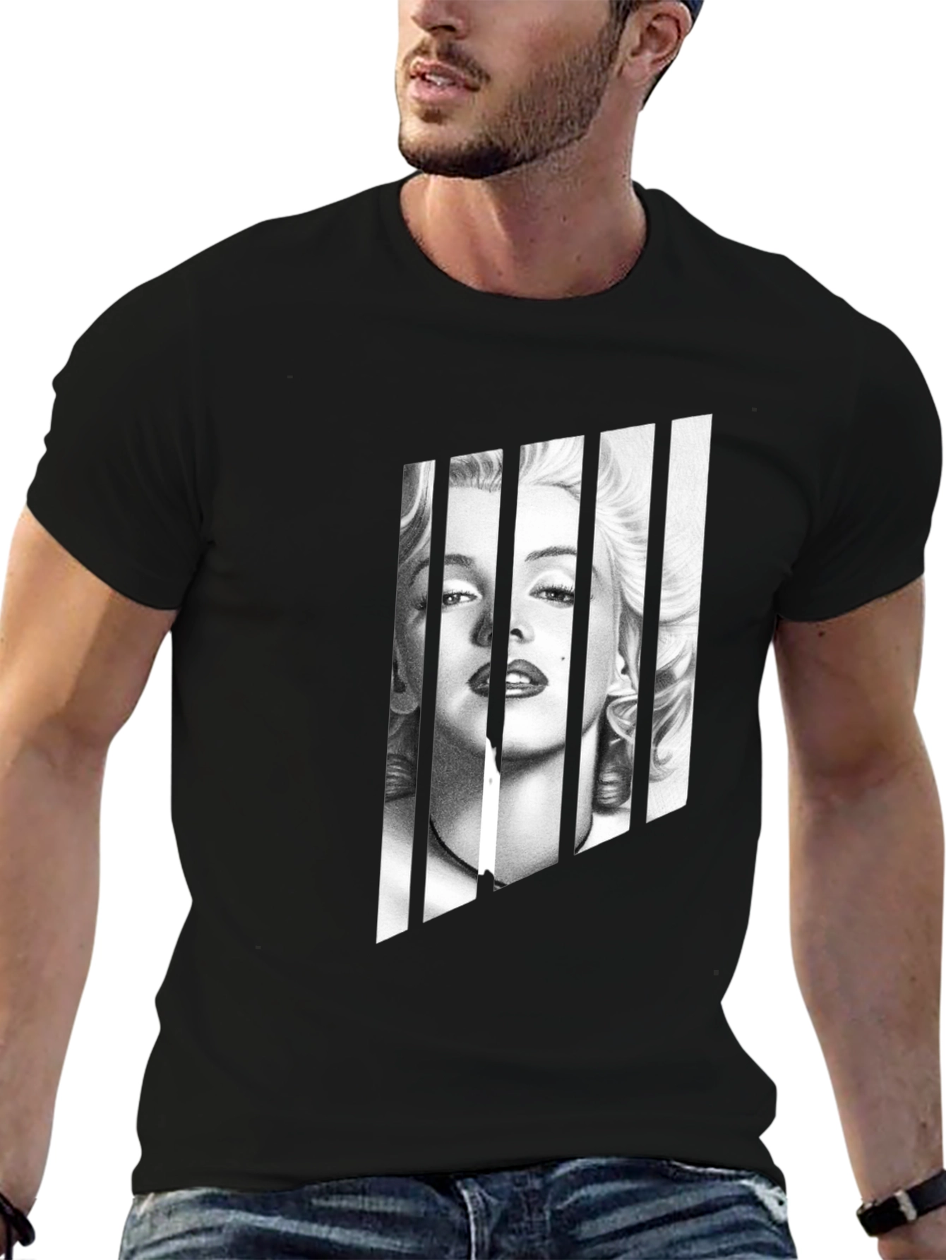 Marilyn Monroe Portrait Tee - Black Graphic T-Shirt