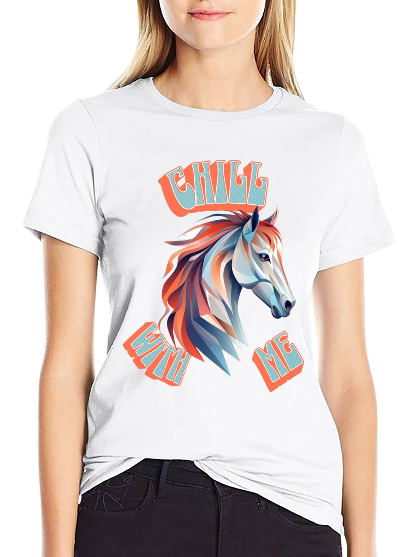 Chill With Me Horse Graphic T-Shirt
