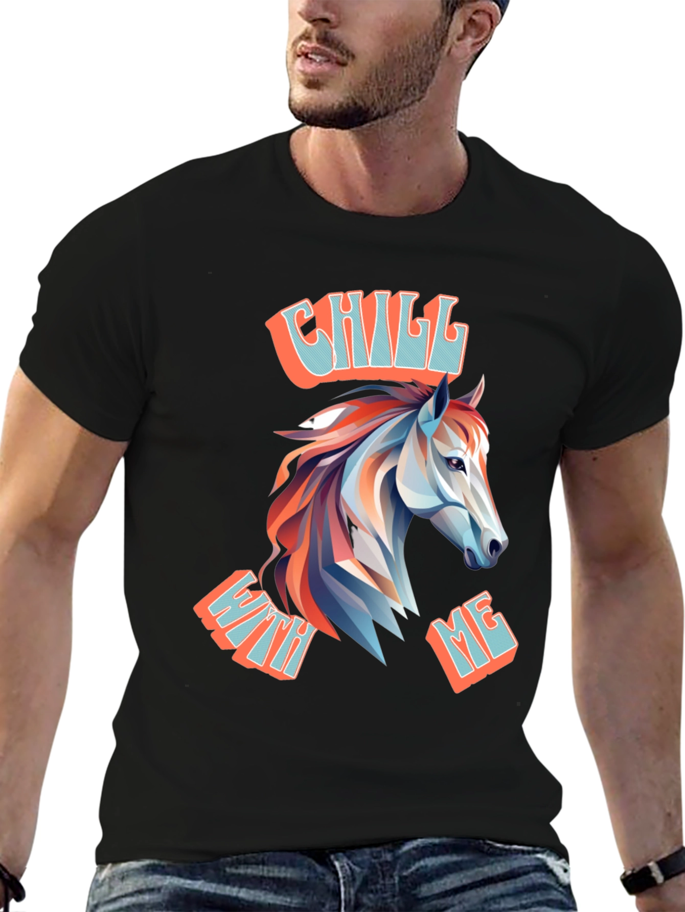 Chill With Me Horse Graphic T-Shirt