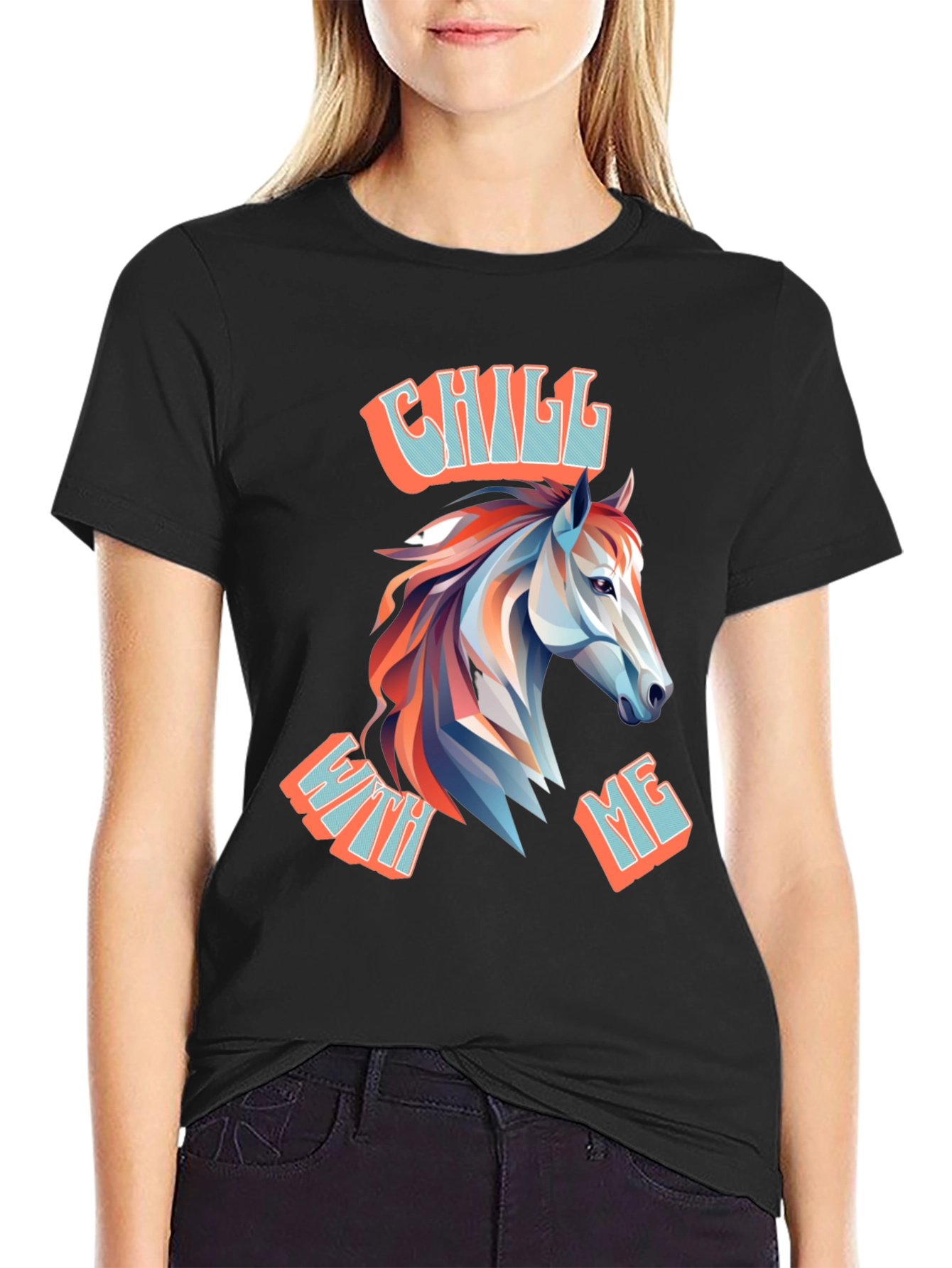 Chill With Me Horse Graphic T-Shirt