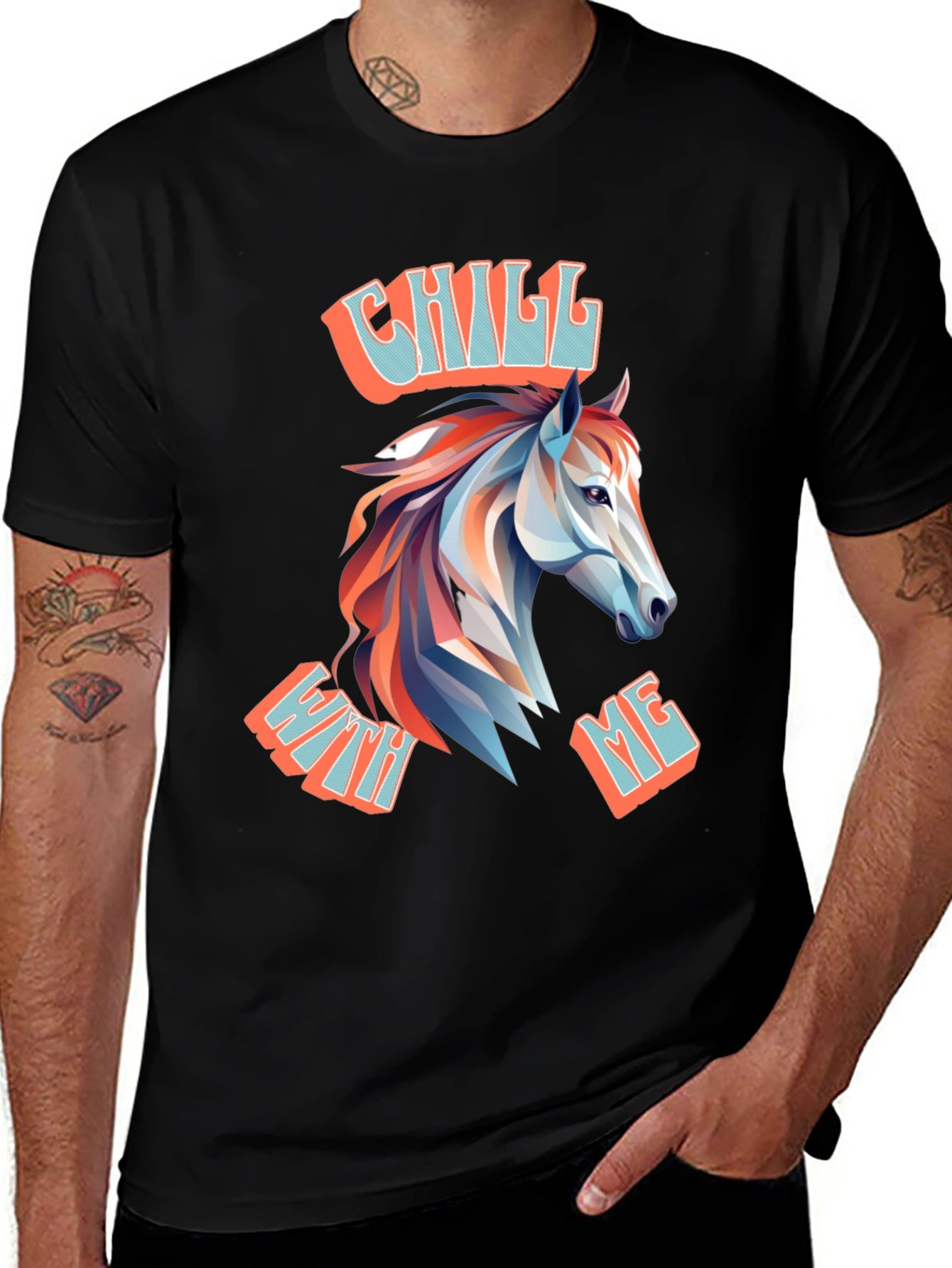 Chill With Me Horse Graphic T-Shirt