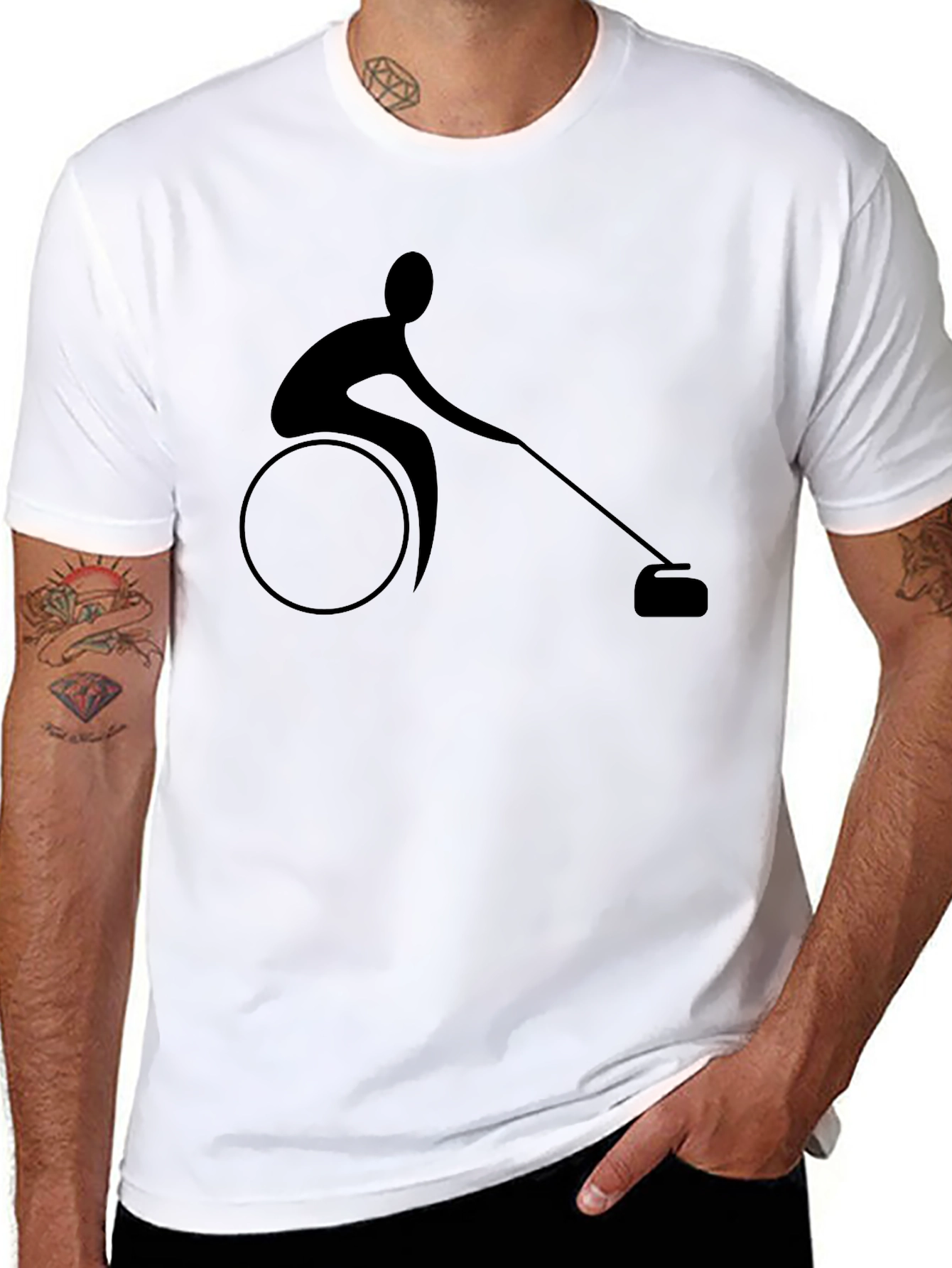 Curling Wheelchair Athlete T-Shirt