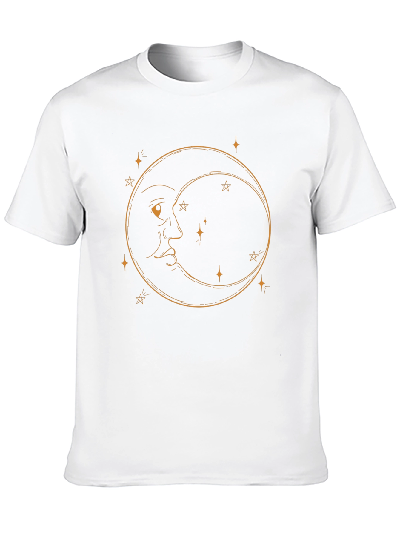 Celestial Moon Graphic Tee - Black Cotton Comfort