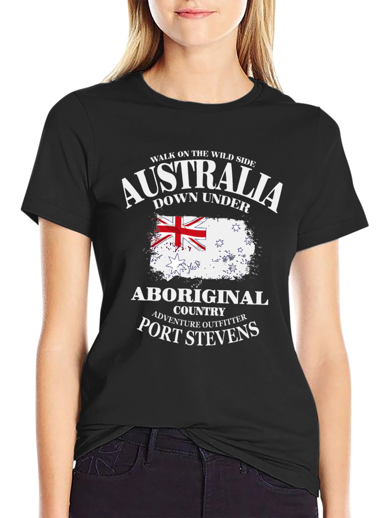 Australia Down Under Black Graphic Tee