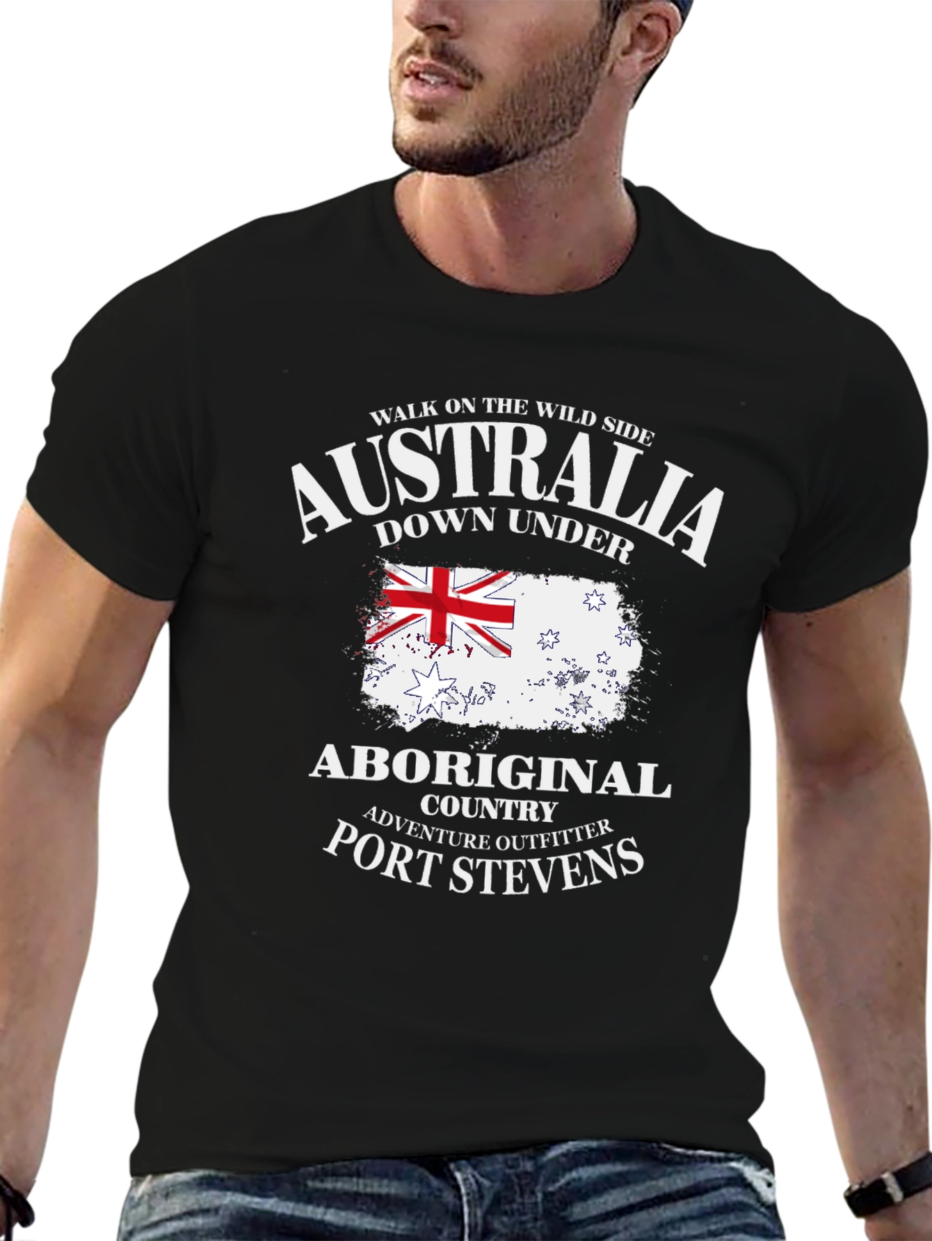 Australia Down Under Black Graphic Tee