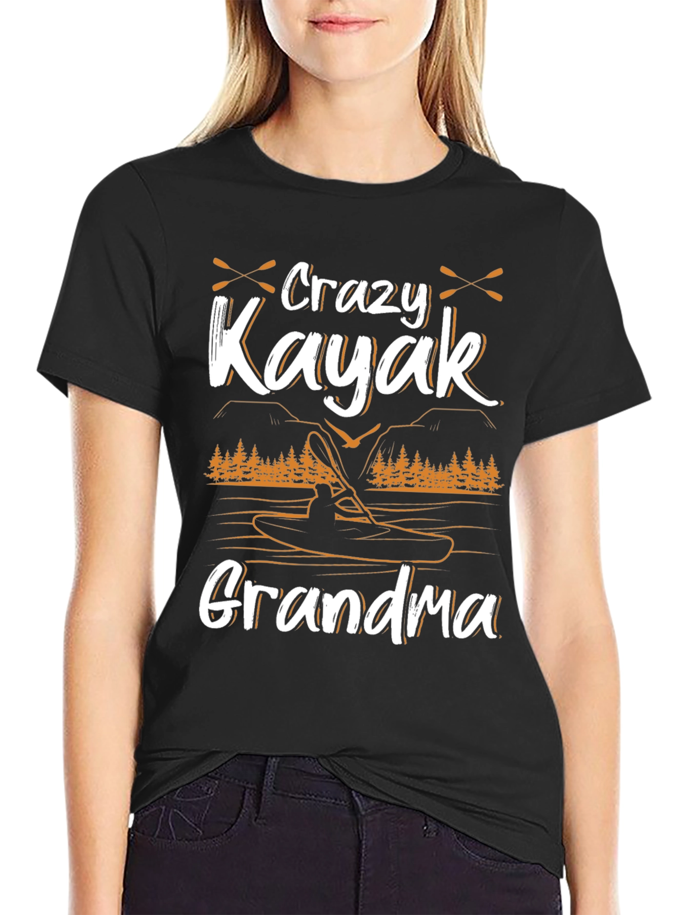 Crazy Kayak Grandma T-Shirt - Paddling Adventure Tee