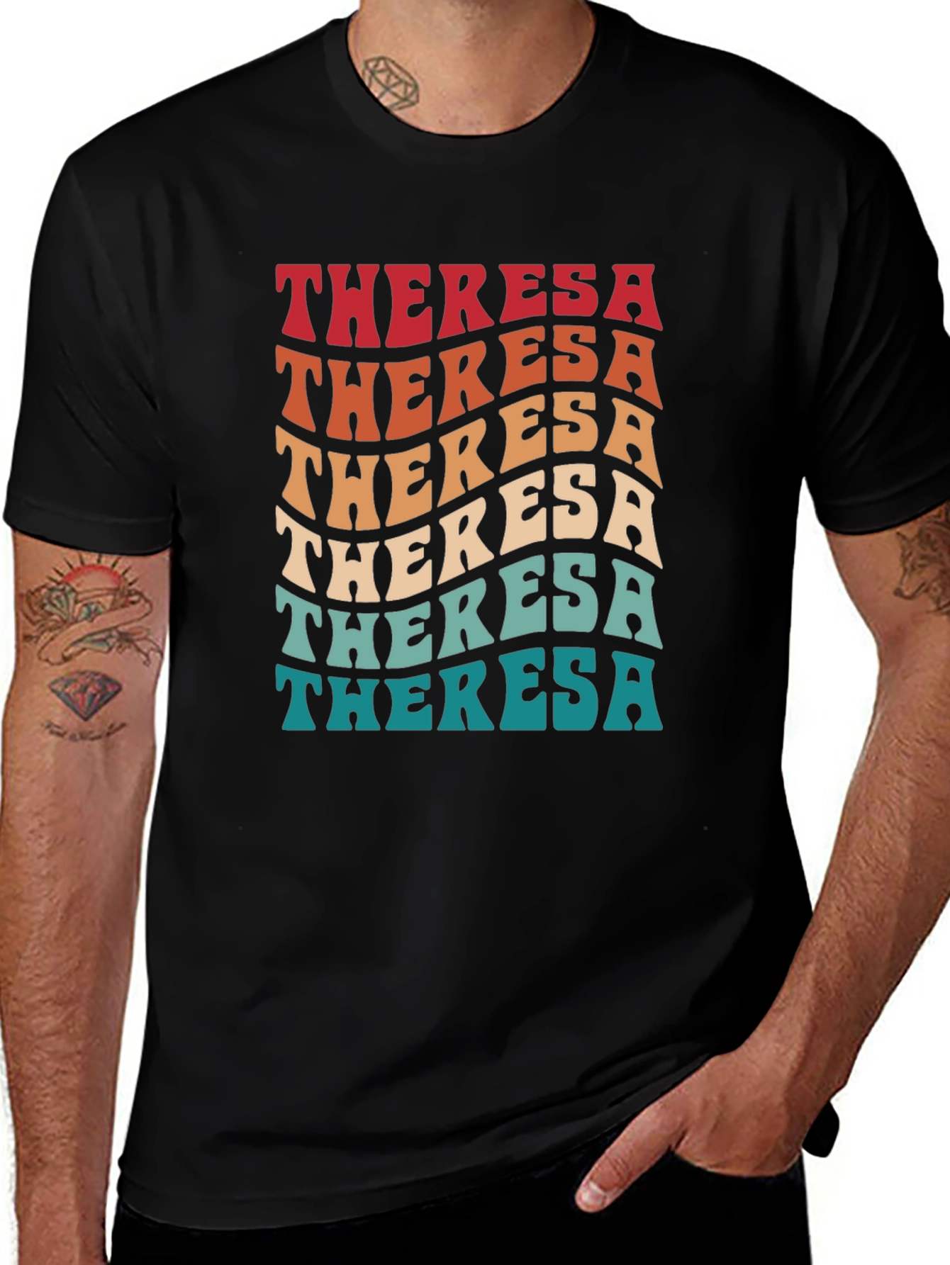Theresa Retro Wavy Text T-Shirt