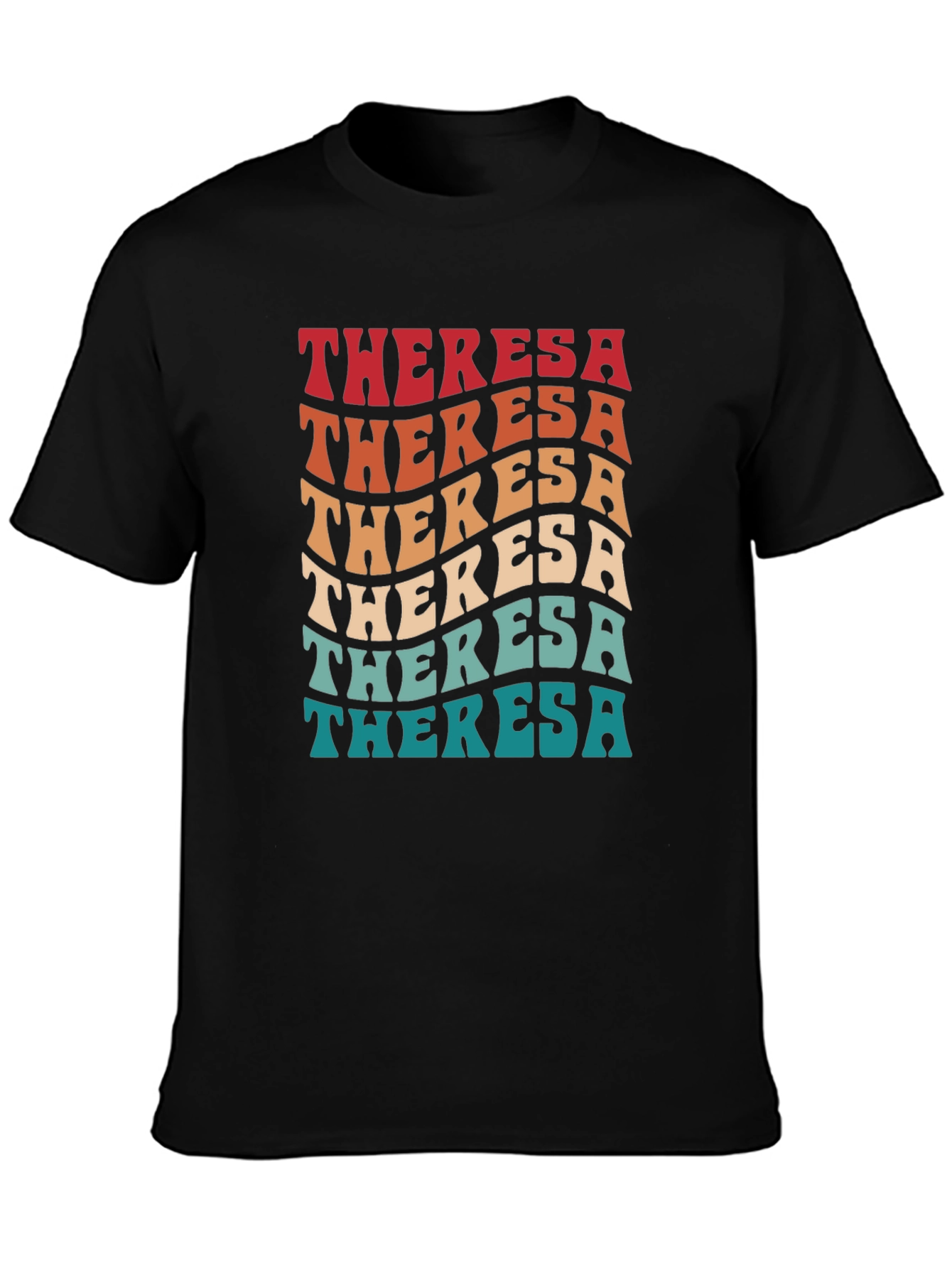Theresa Retro Wavy Text T-Shirt