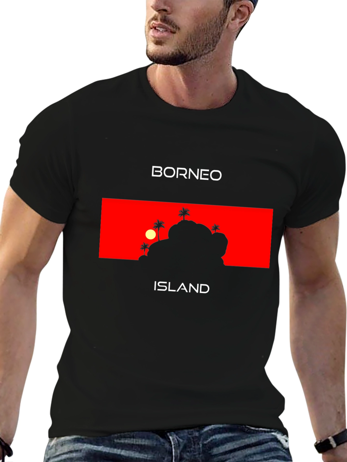Borneo Island Graphic T-Shirt - Tropical Vacation Tee